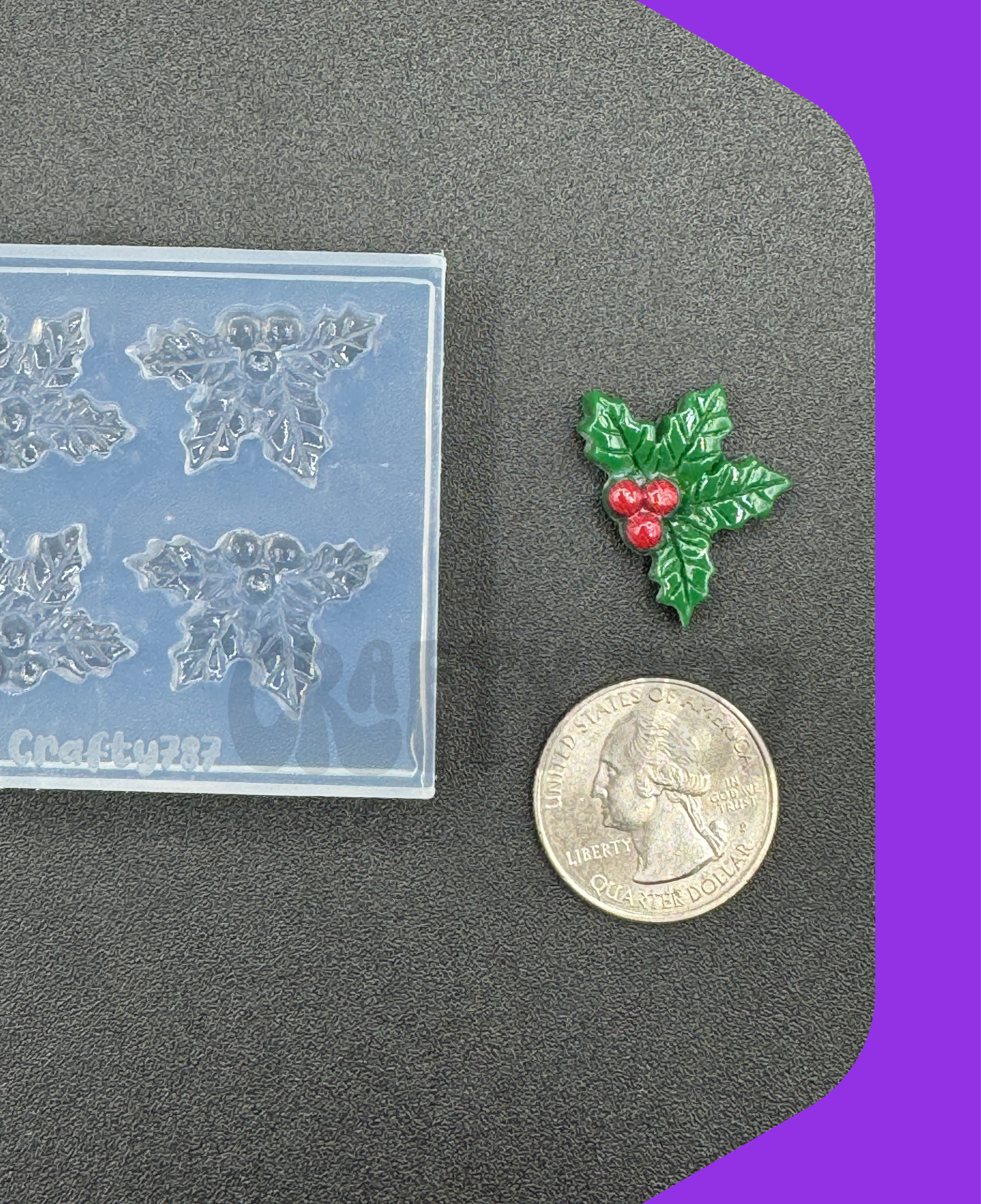 Christmas Holly Berry Silicone Mold, Earring Silicone Mold (D14)