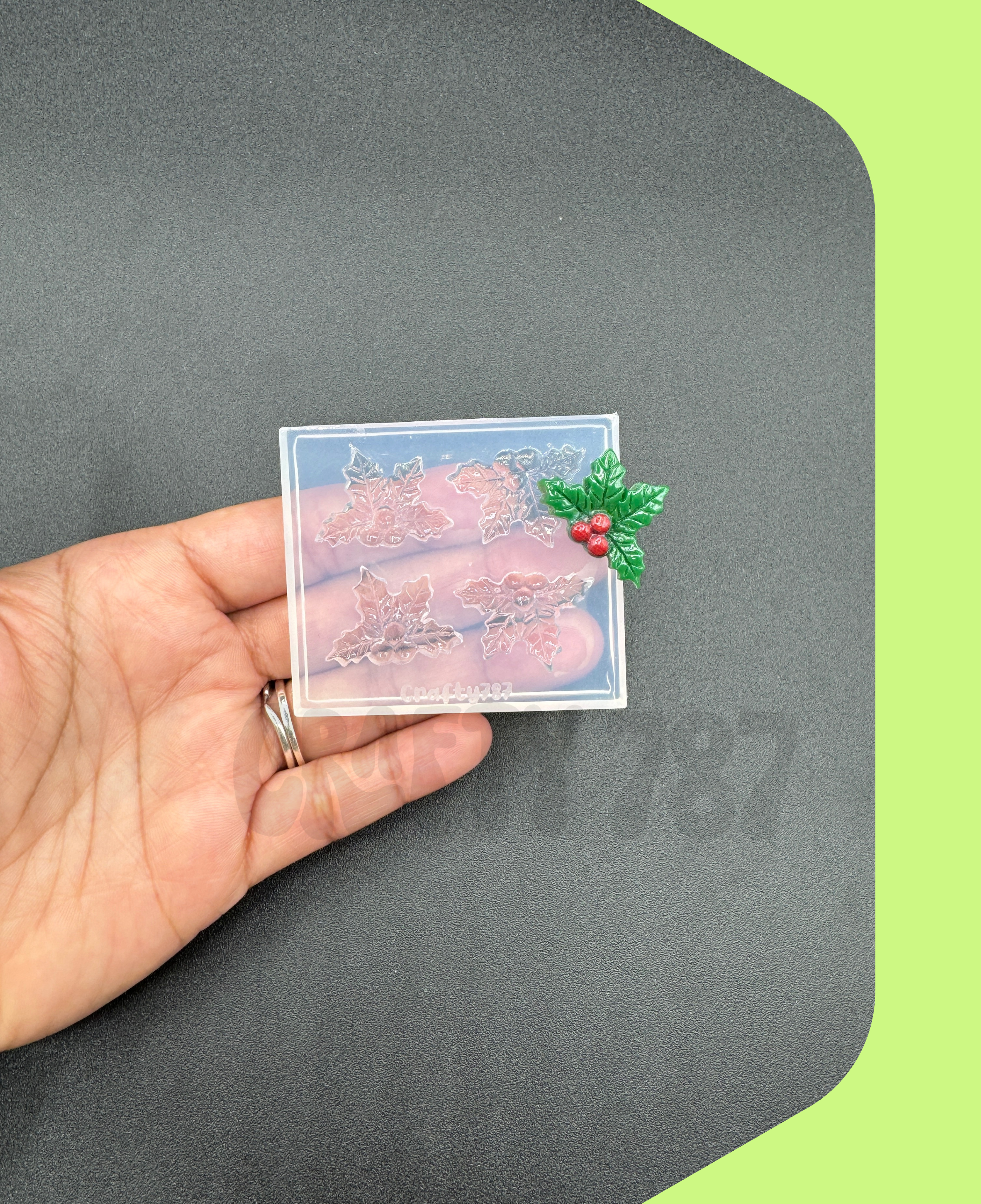 Christmas Holly Berry Silicone Mold, Earring Silicone Mold (D14)