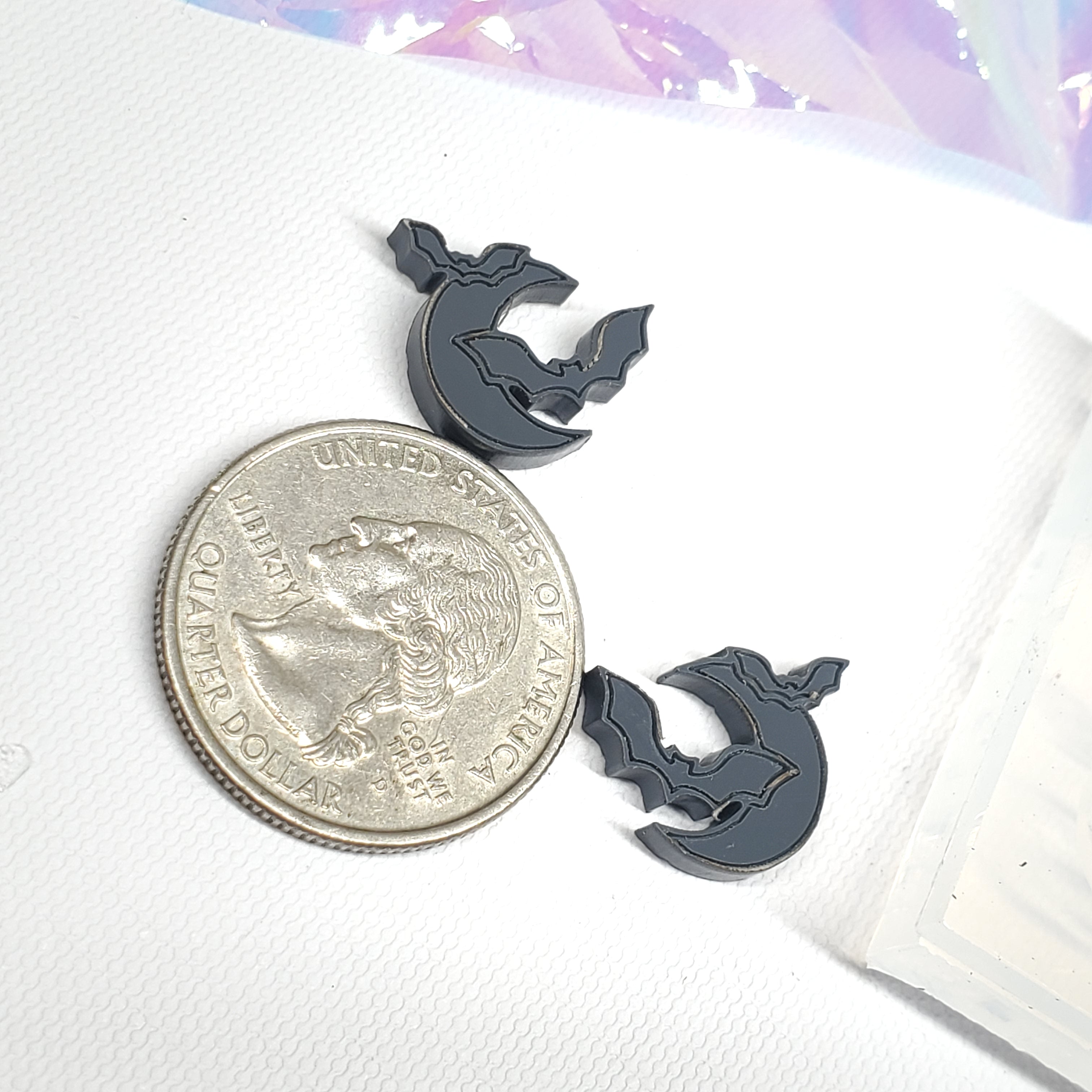 Bat & Moon Scary Moonlight Earrings Stud Silicone Mold(A5)