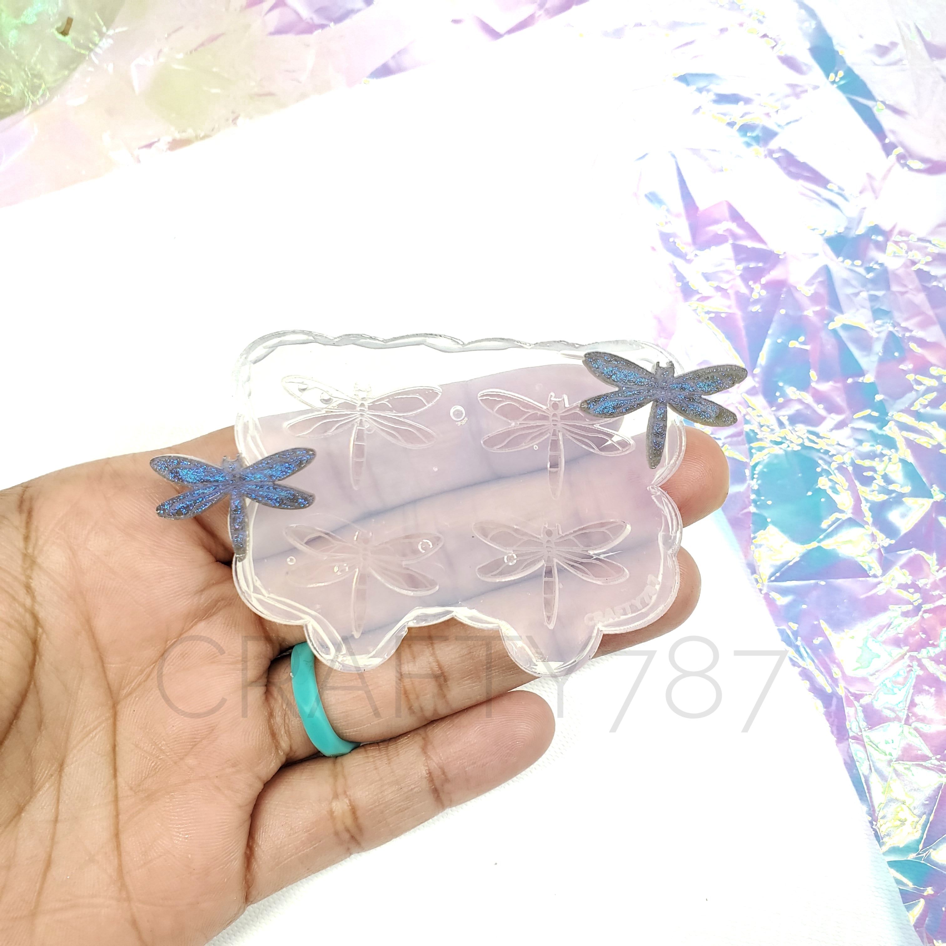 Dragonfly Libélula Stud Earring Silicone Mold (A4)