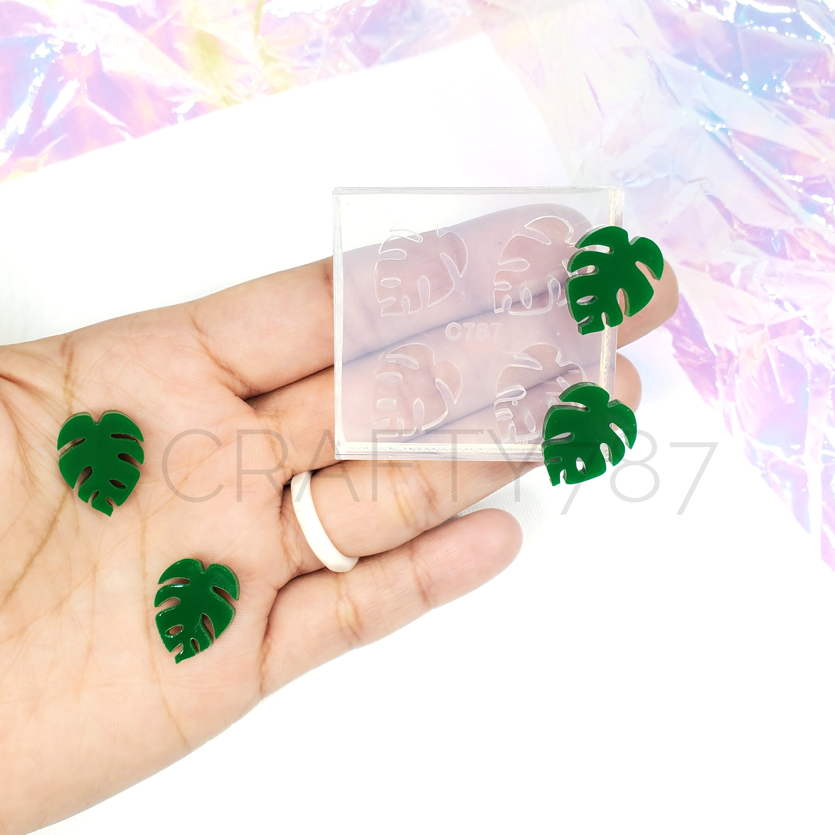 Monstera Leaf Stud Eaering Silicone Mold(B6)