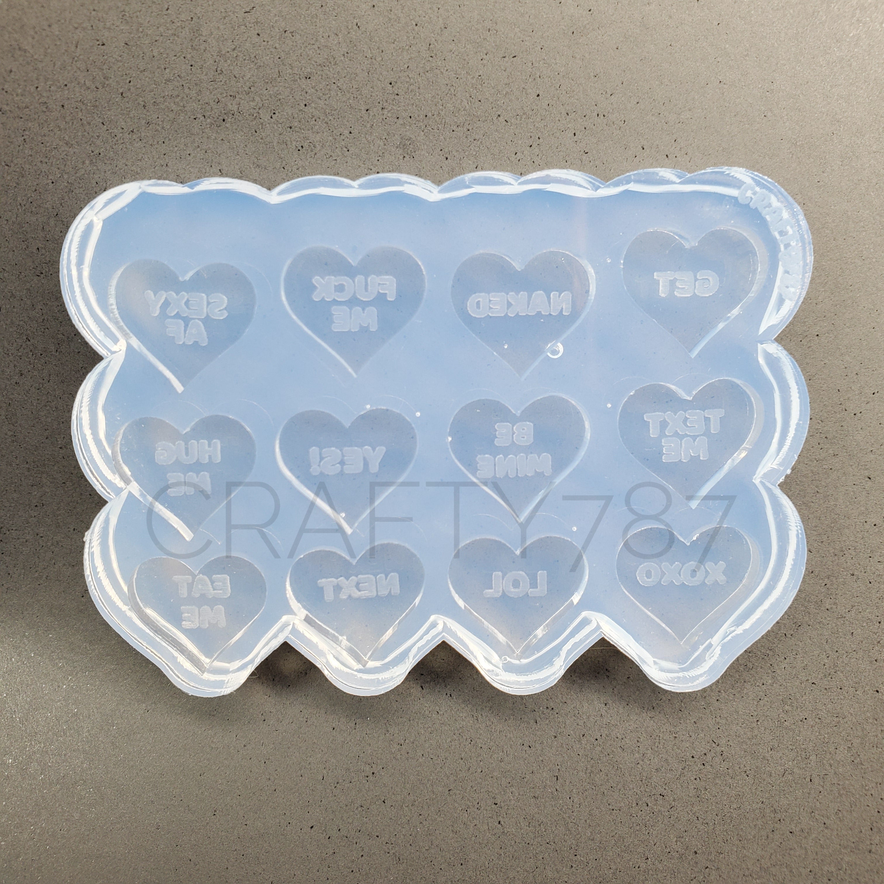 Sexy Heart Candy Studs Silicone Mold Pallet 6 pairs (D4)