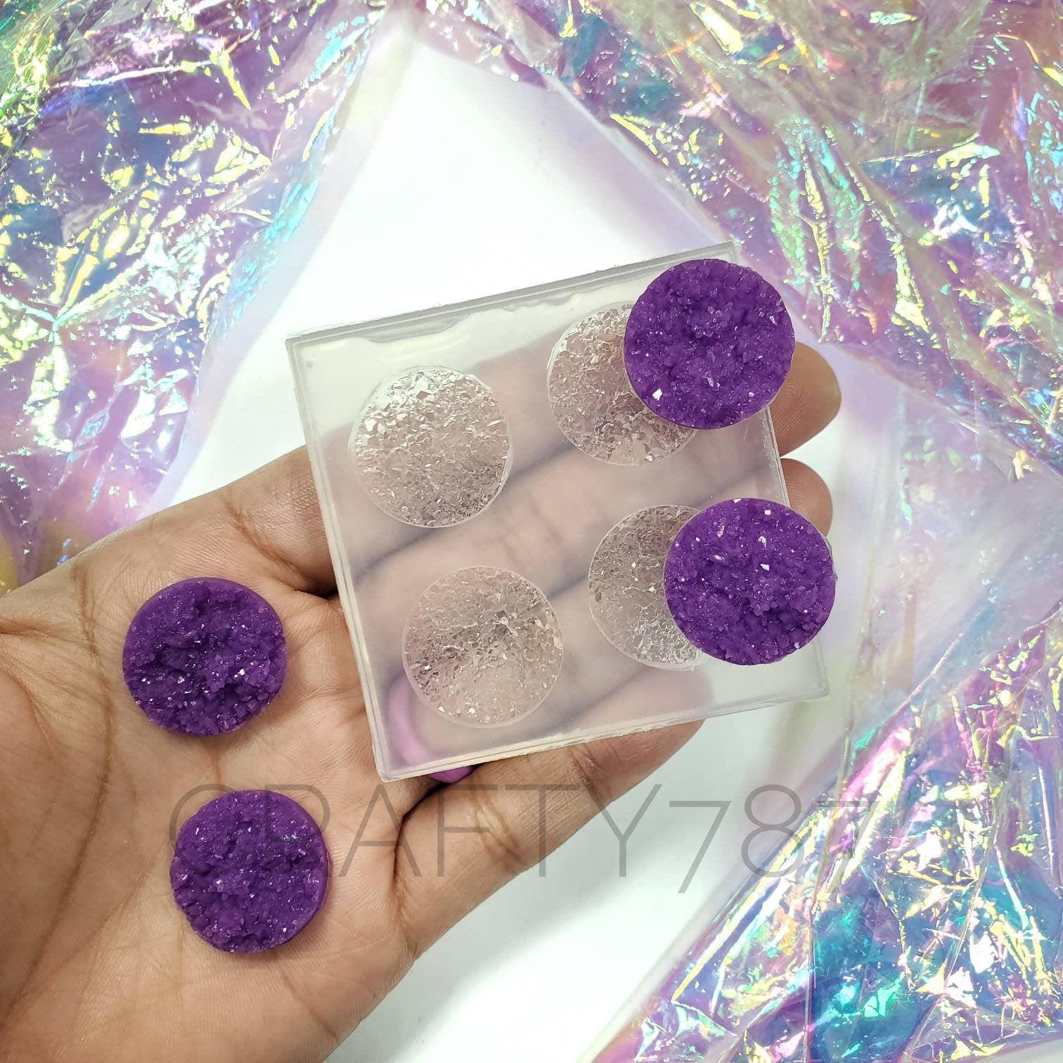 Circle Chunky 20mm Druzy Cabochon Silicone Mold(B2)