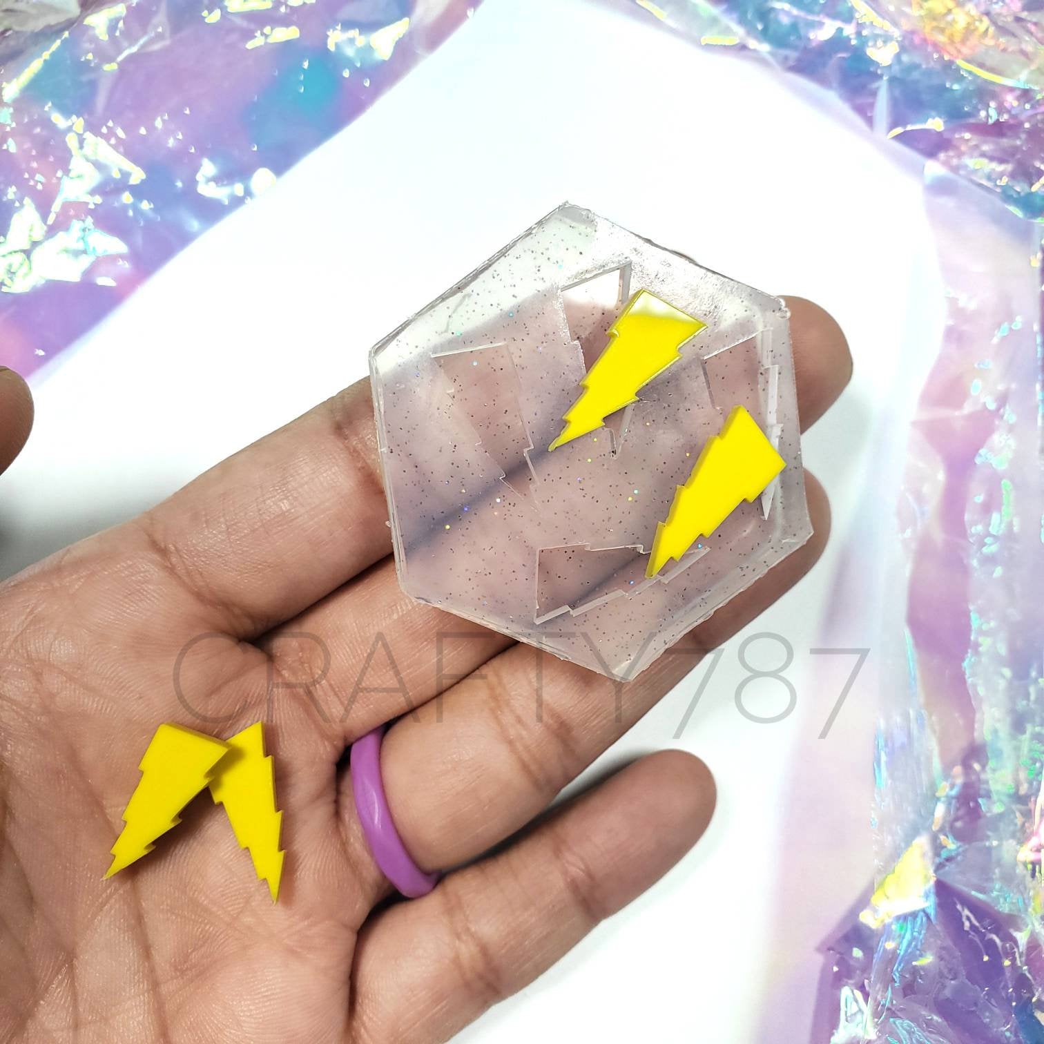 Lightning Bolt Earring Silicone Mold | Jewelry Mold | Earring Mold | Resin Mold(B12)