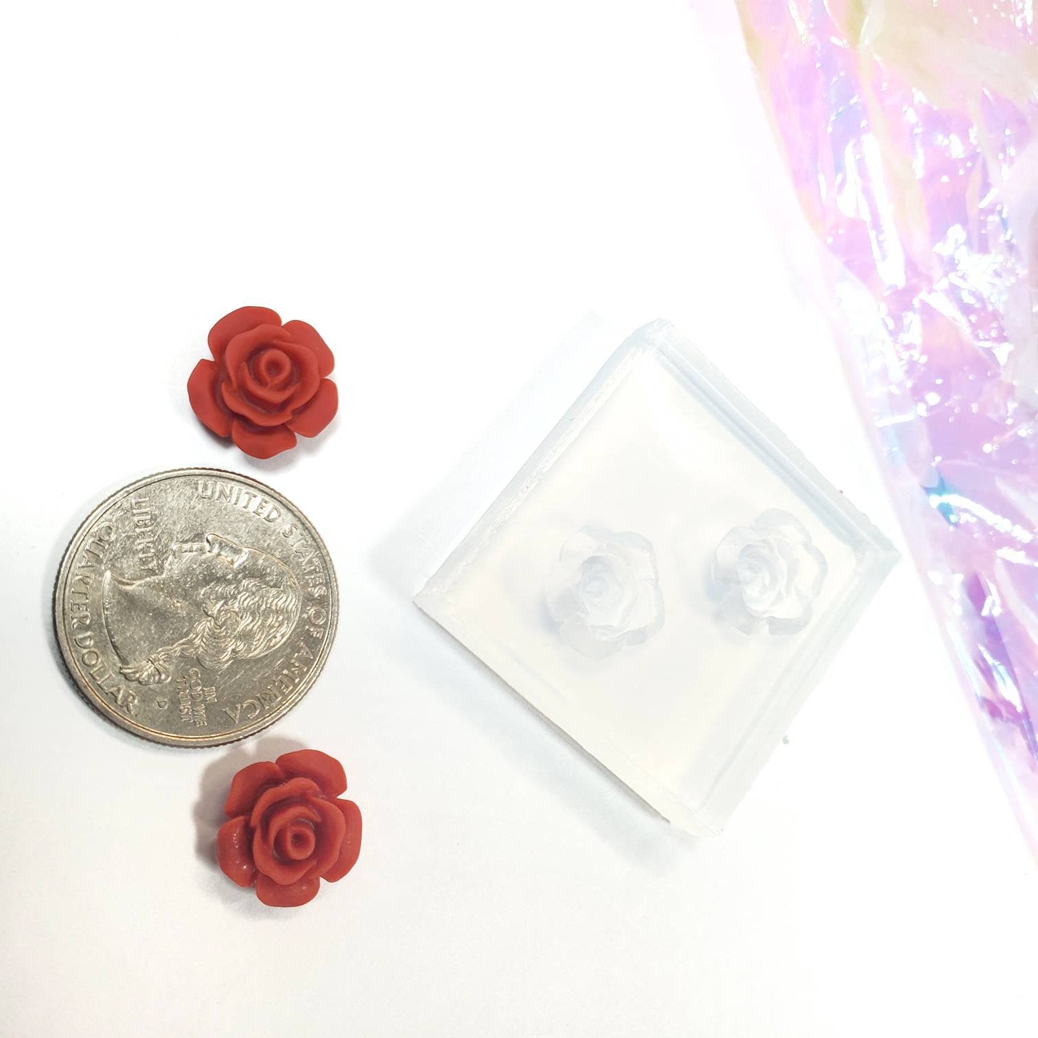 Matte Rose 12mm Earring Silicone Mold(A10)