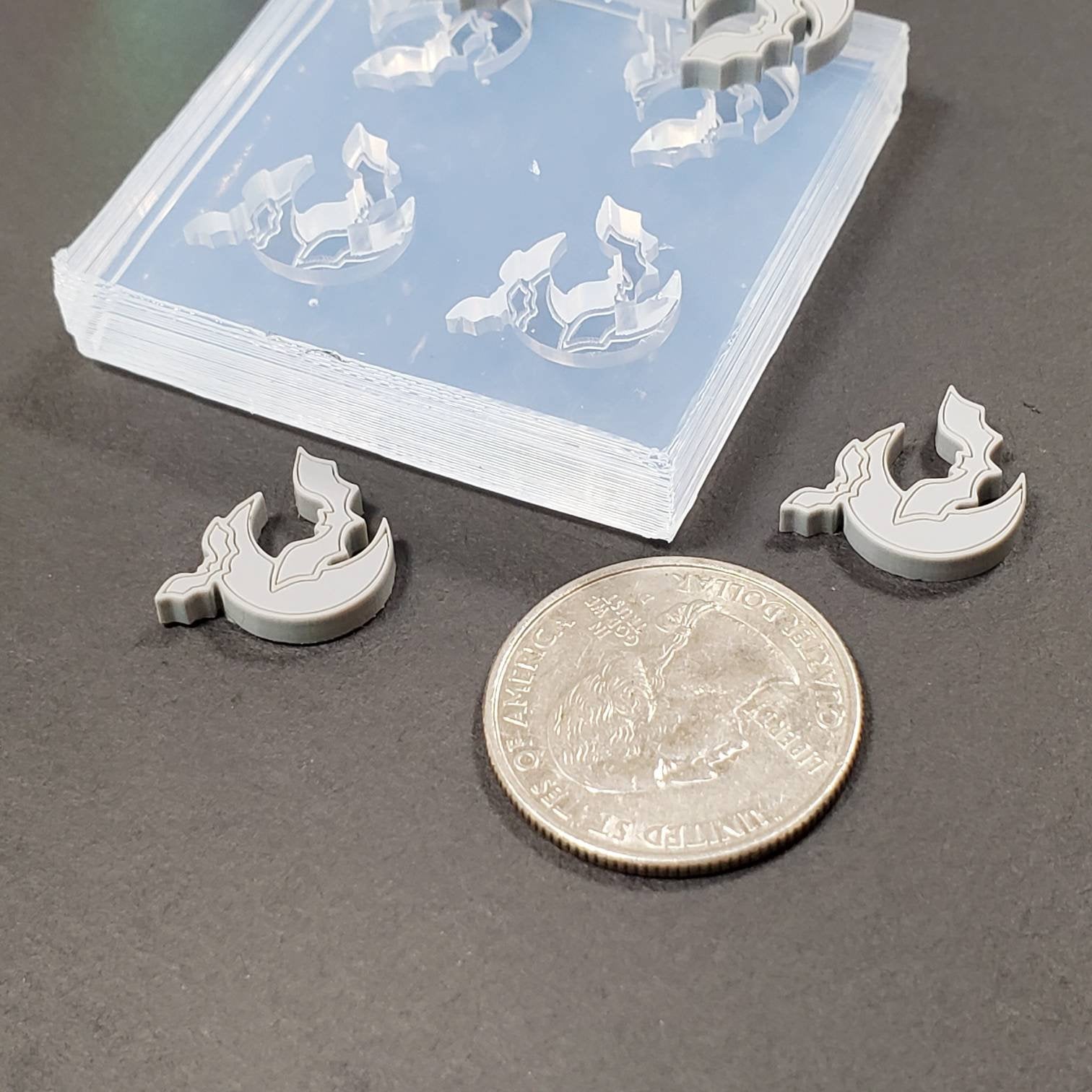 Bat & Moon Scary Moonlight Earrings Stud Silicone Mold(A5)