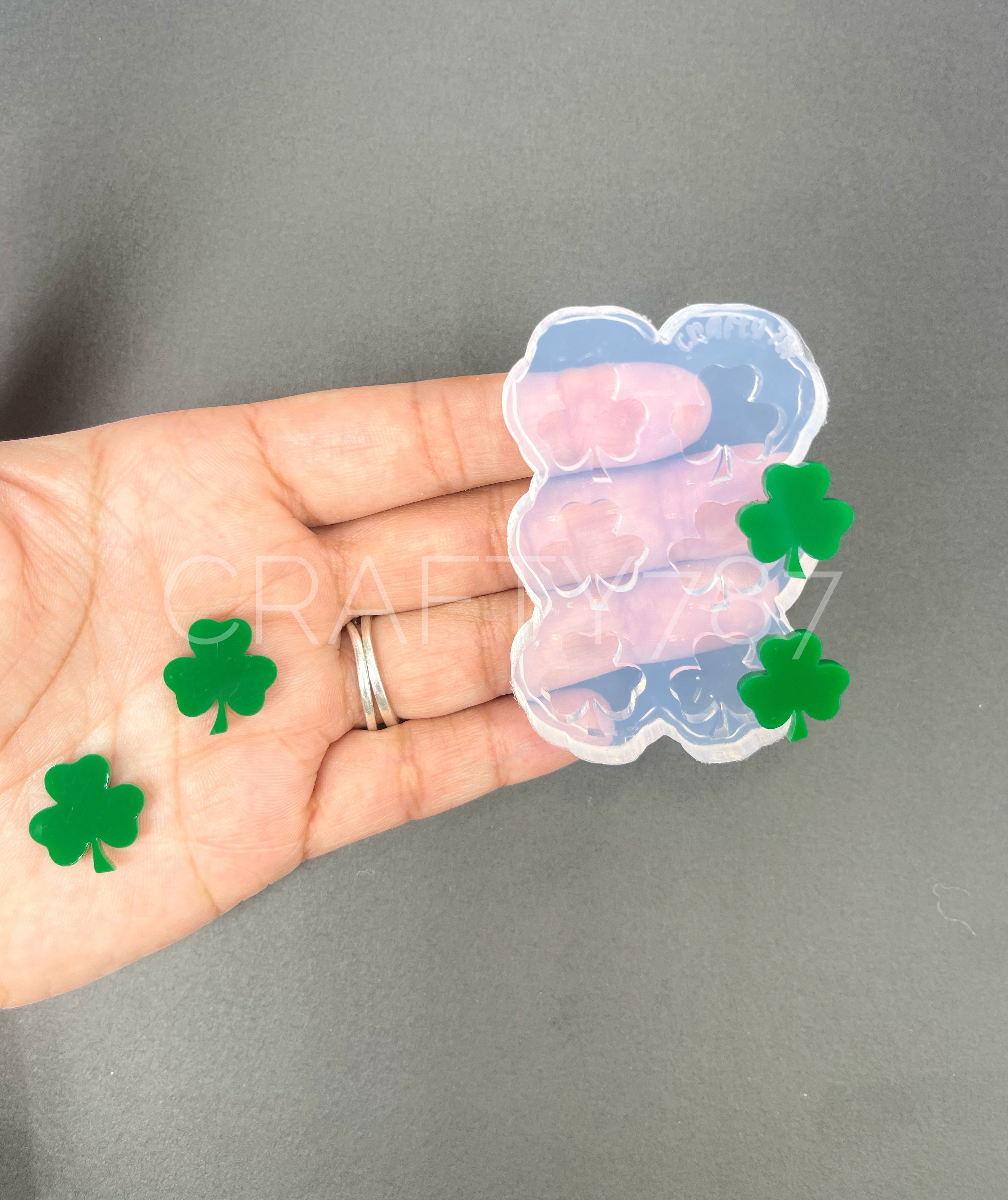 Three Leaf Shamrock  Stud Earring Silicone Mold (A2)