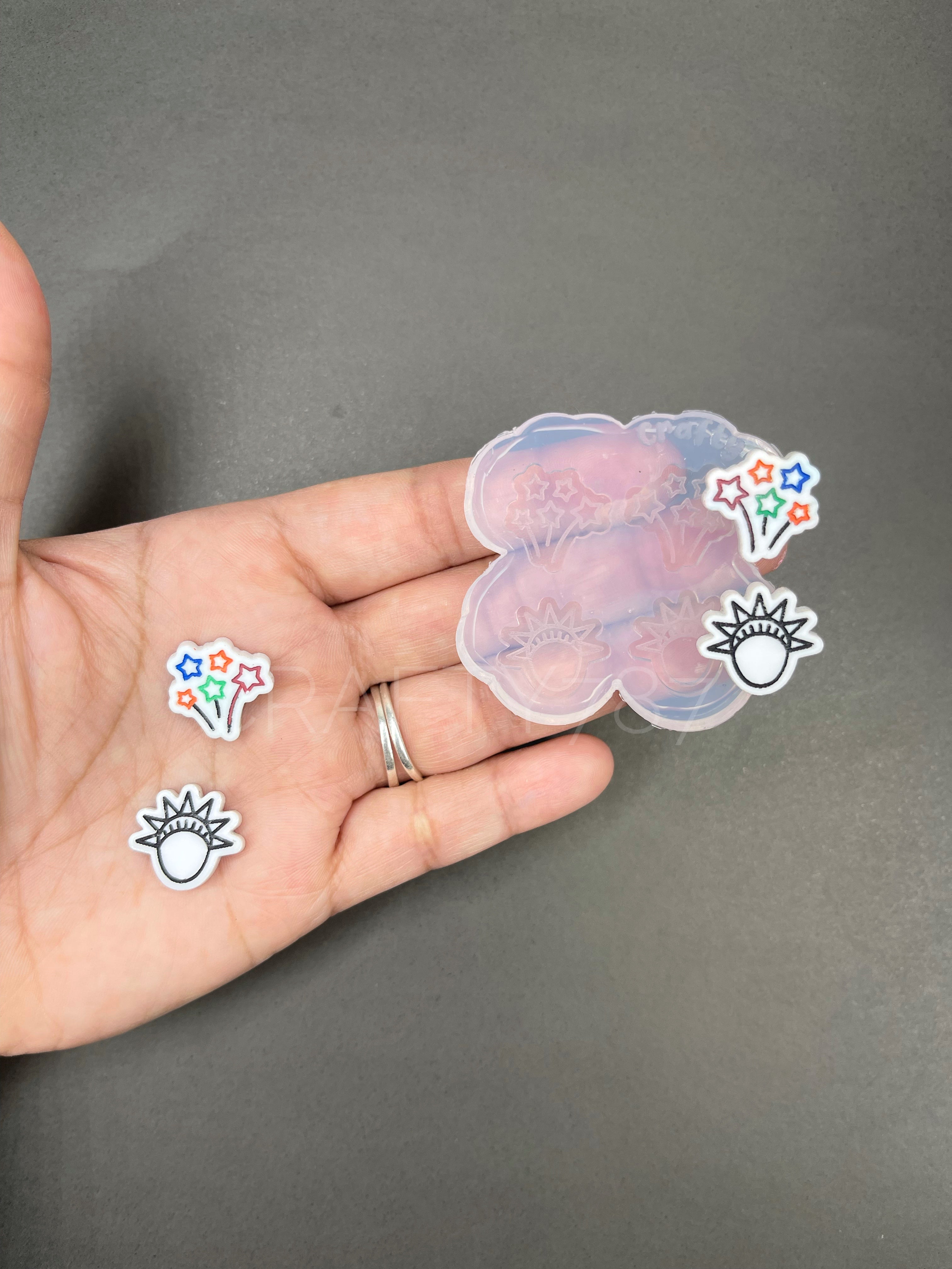 Independence Day Studs Earring Silicone Mold, USA Mold (A13)