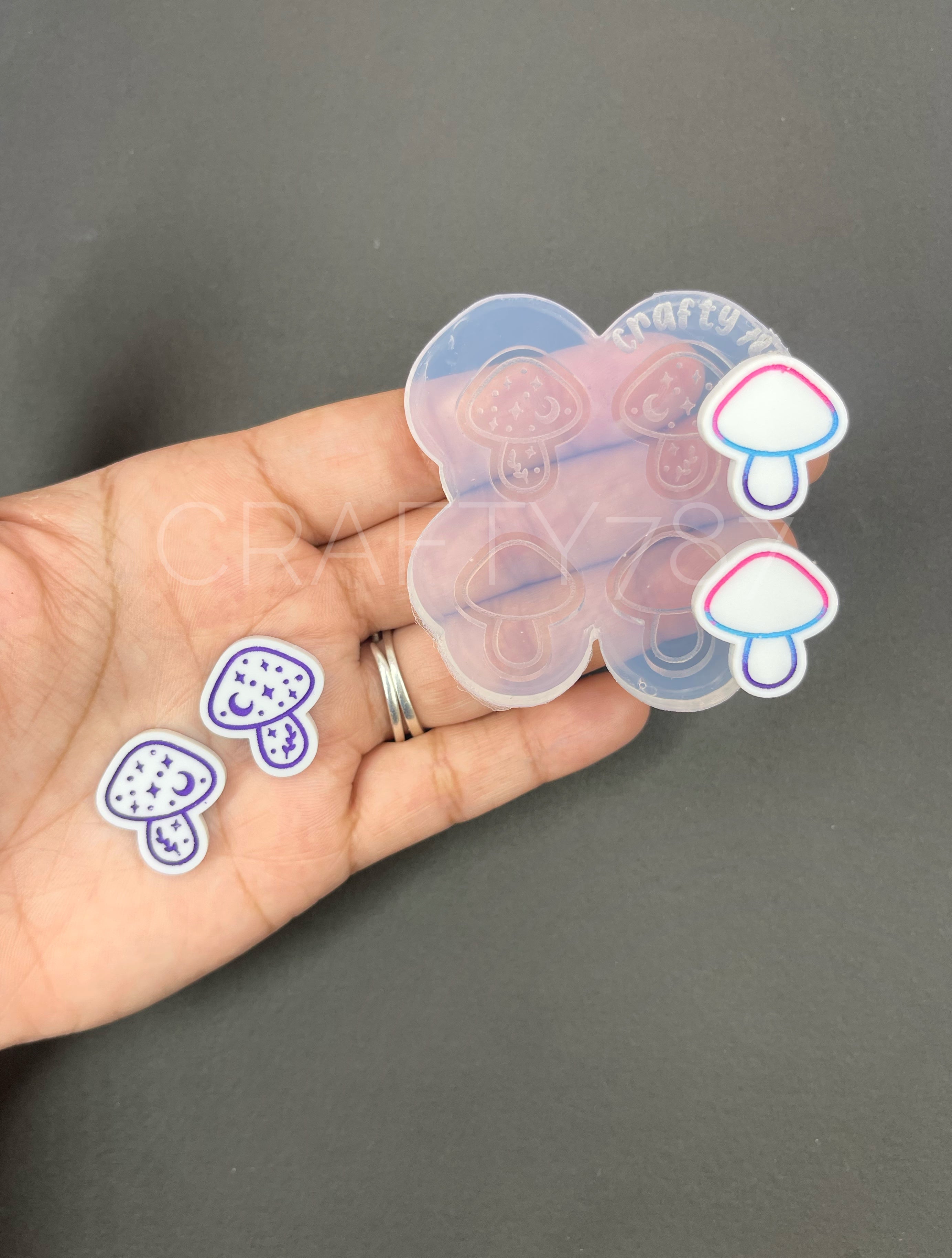 Mushroom Stud Earring Silicone Mold (B9)