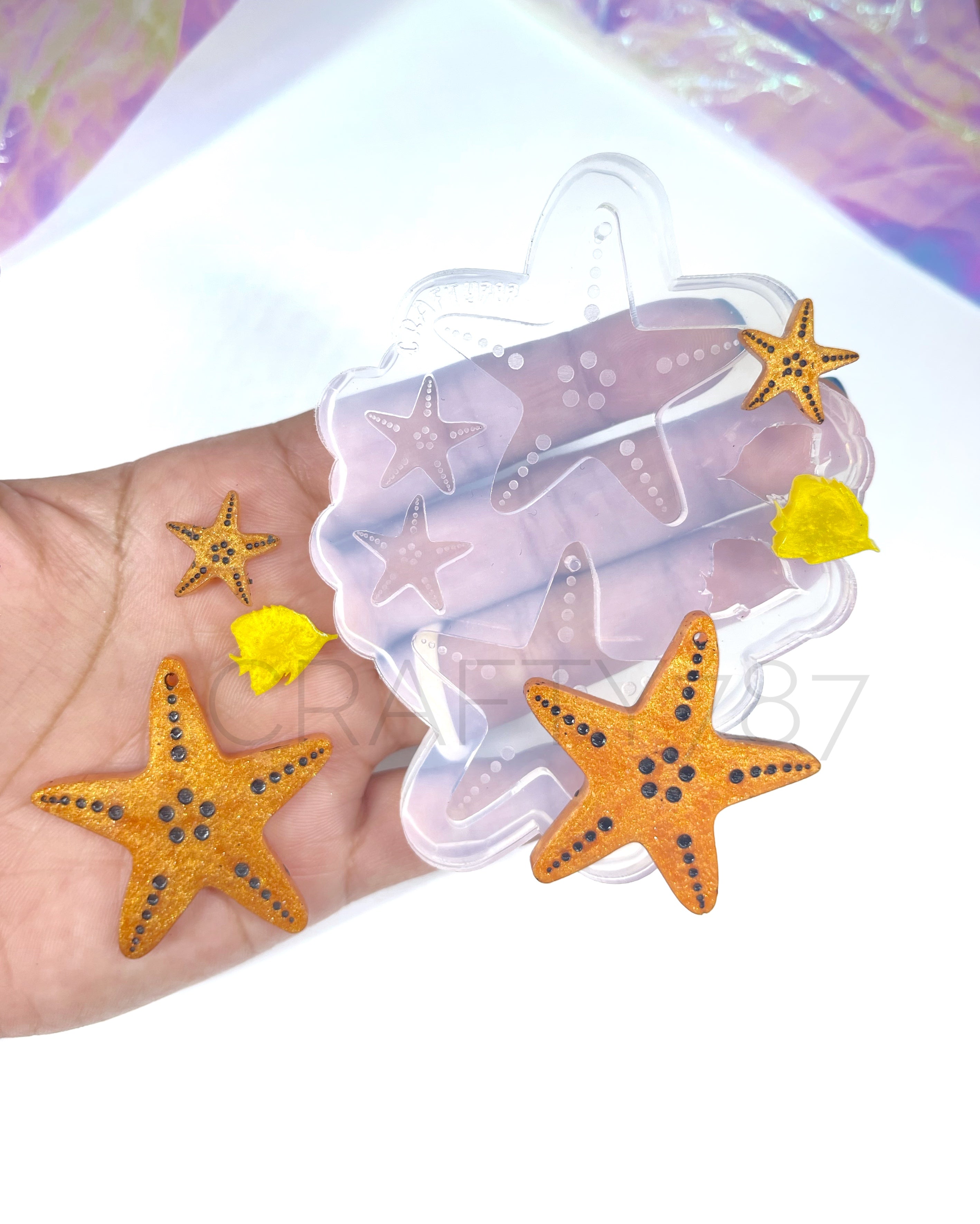 Starfish Dangle/Studs + Bonus Fish Studs Silicone Mold (C9)