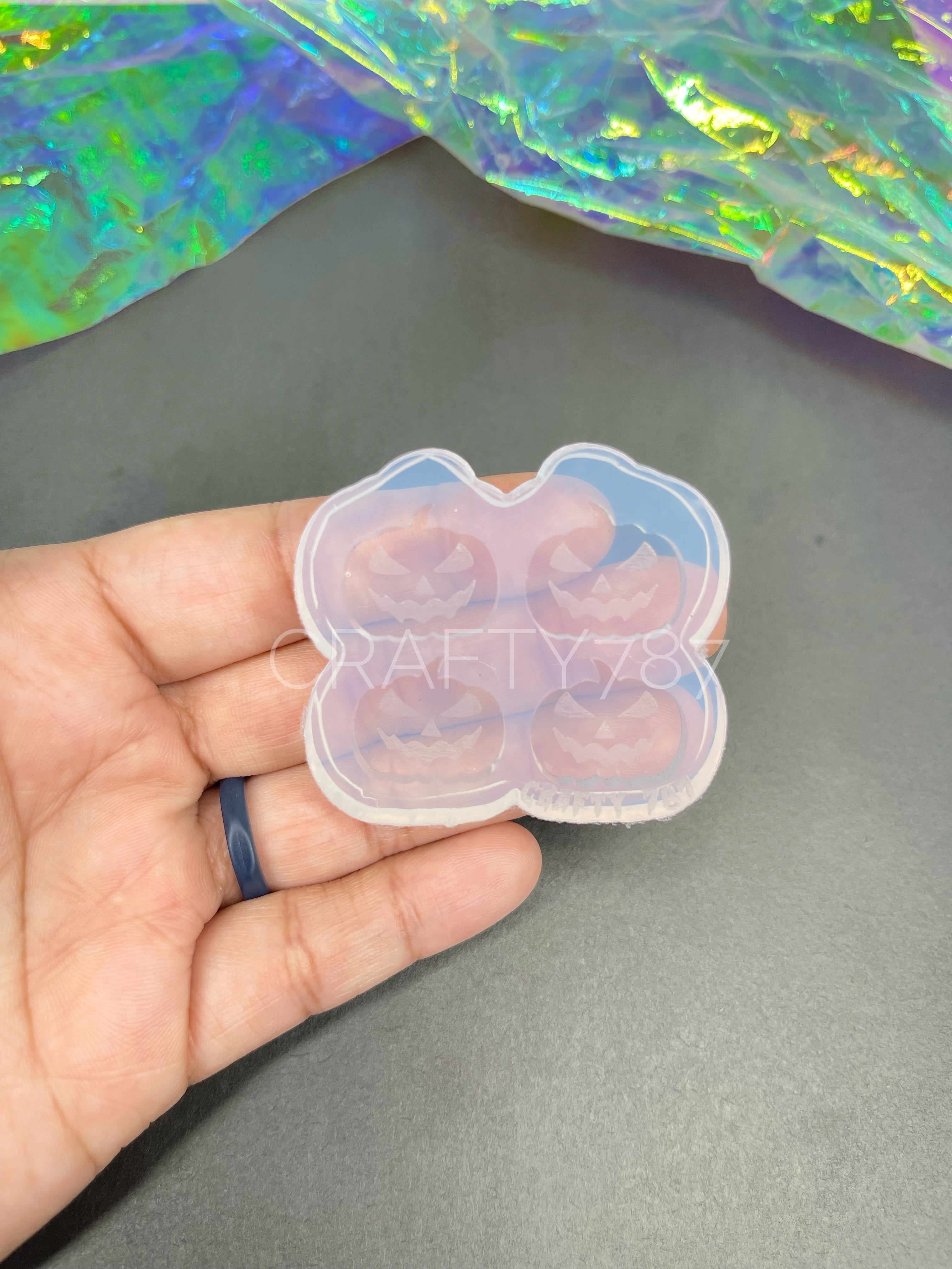 Scary Pumpkin Stud Silicone Mold(A6)