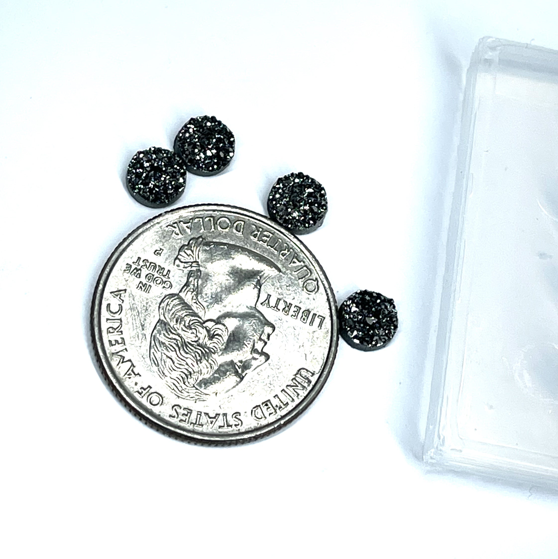 Circle 6mm Druzy Stud Earring Silicone Mold 4 Pairs(B10)