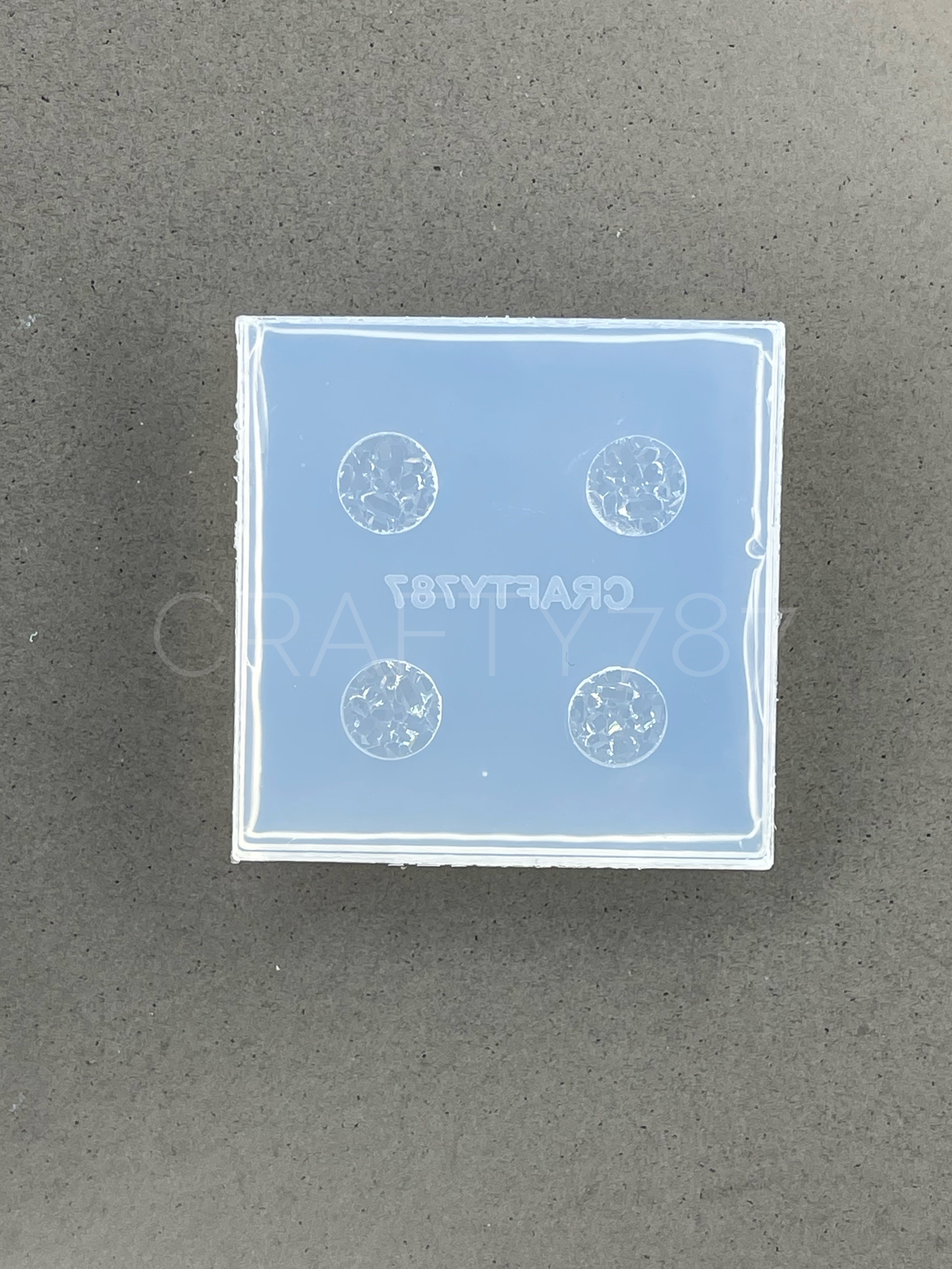 Circle 8mm Druzy Stud Earring Silicone Mold (A5)