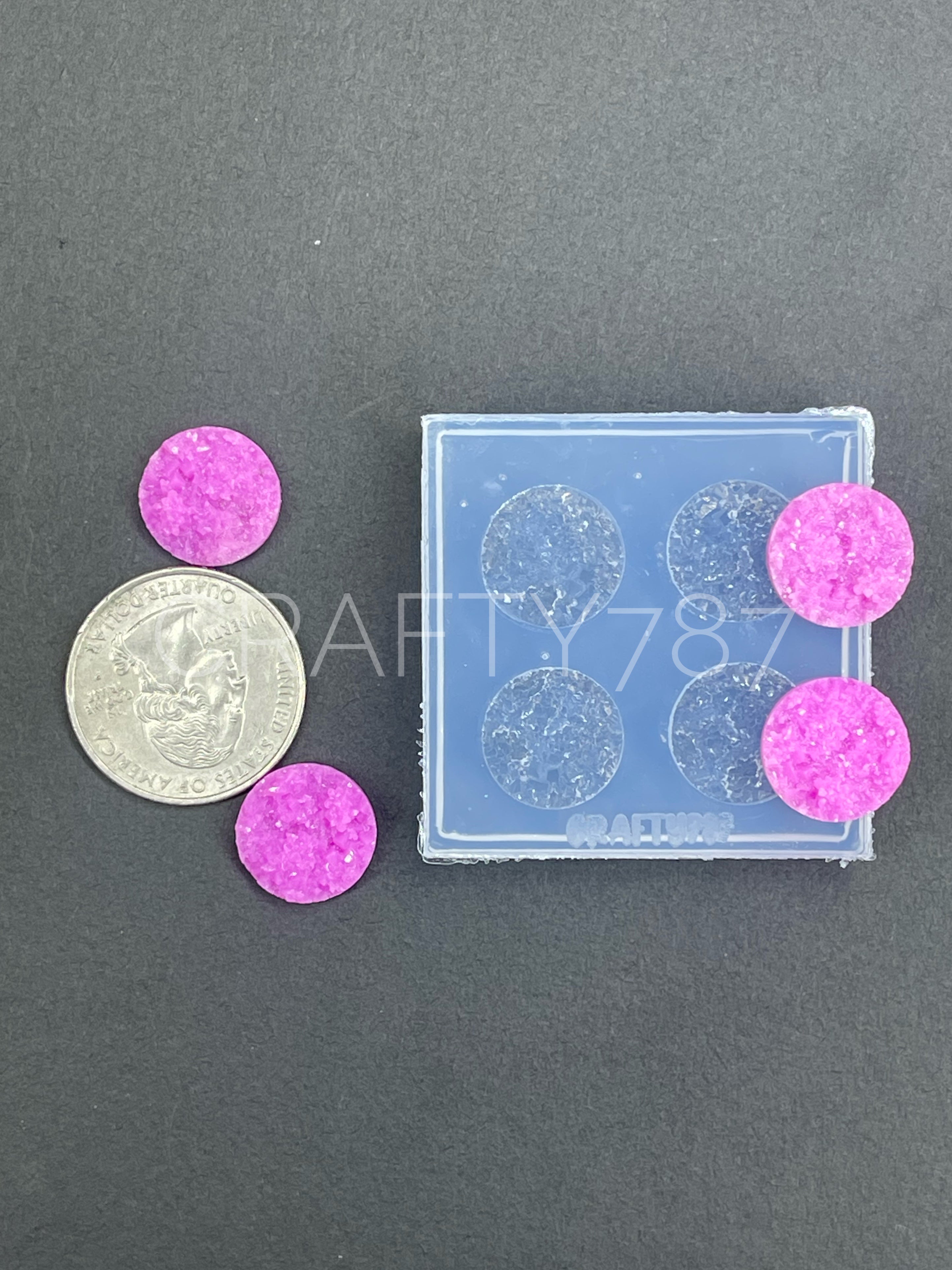 Druzy Circle 14mm Earring Silicone Mold (B5)