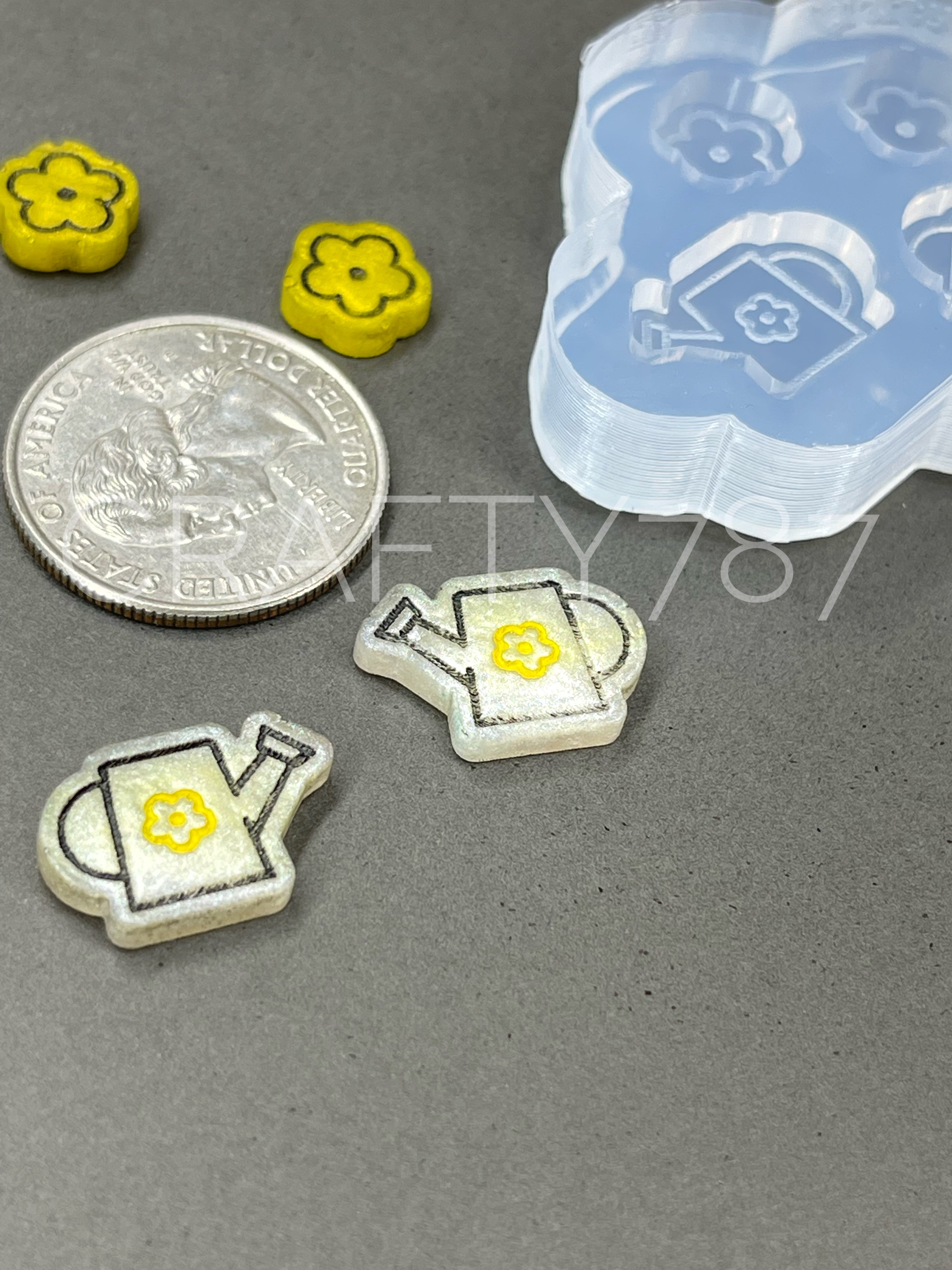Mini Flower & Water Stud Earring Silicone Mold (B13)