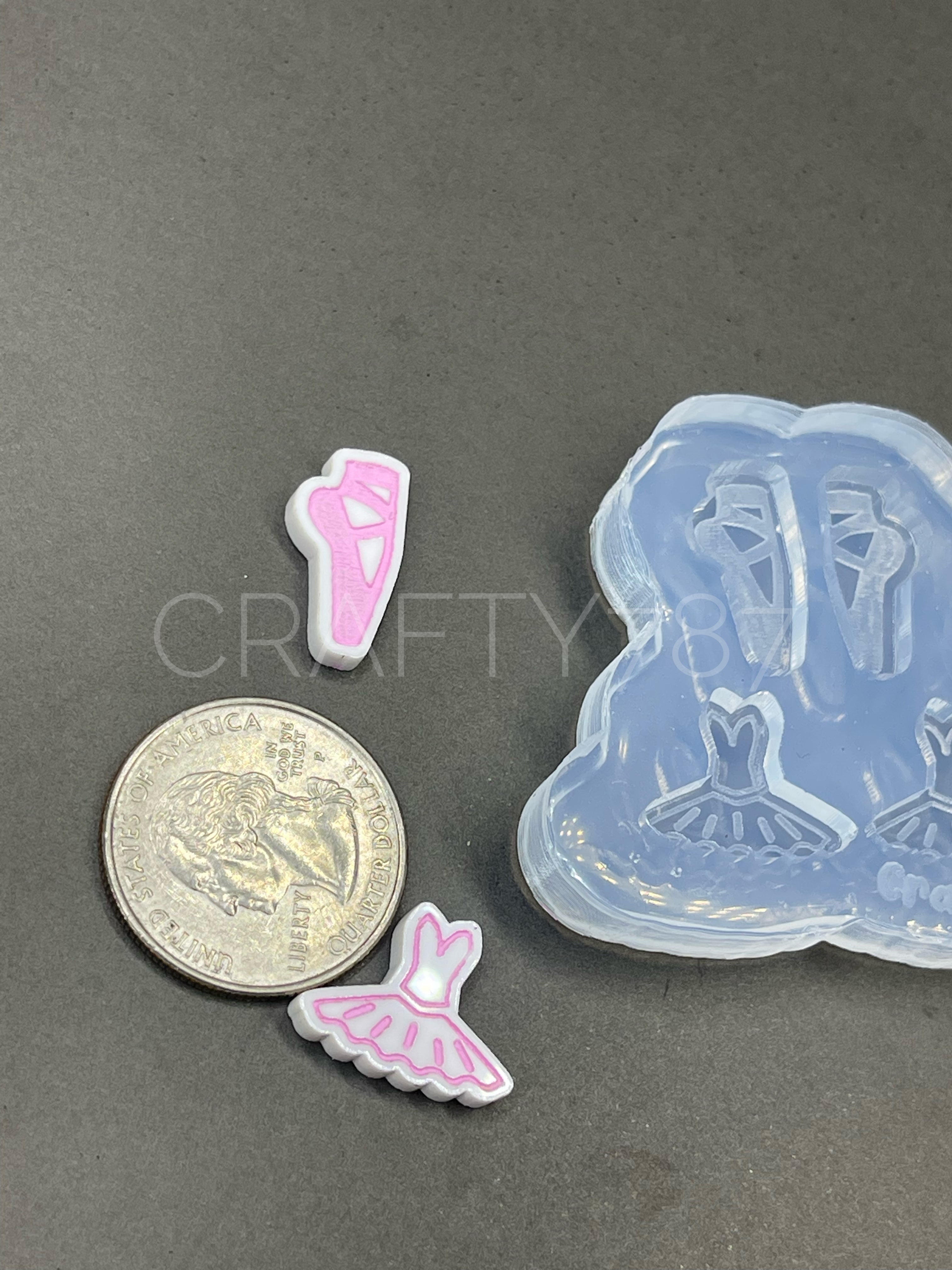 Ballet Stud Earring Silicone Mold, Bits Mold (B13)