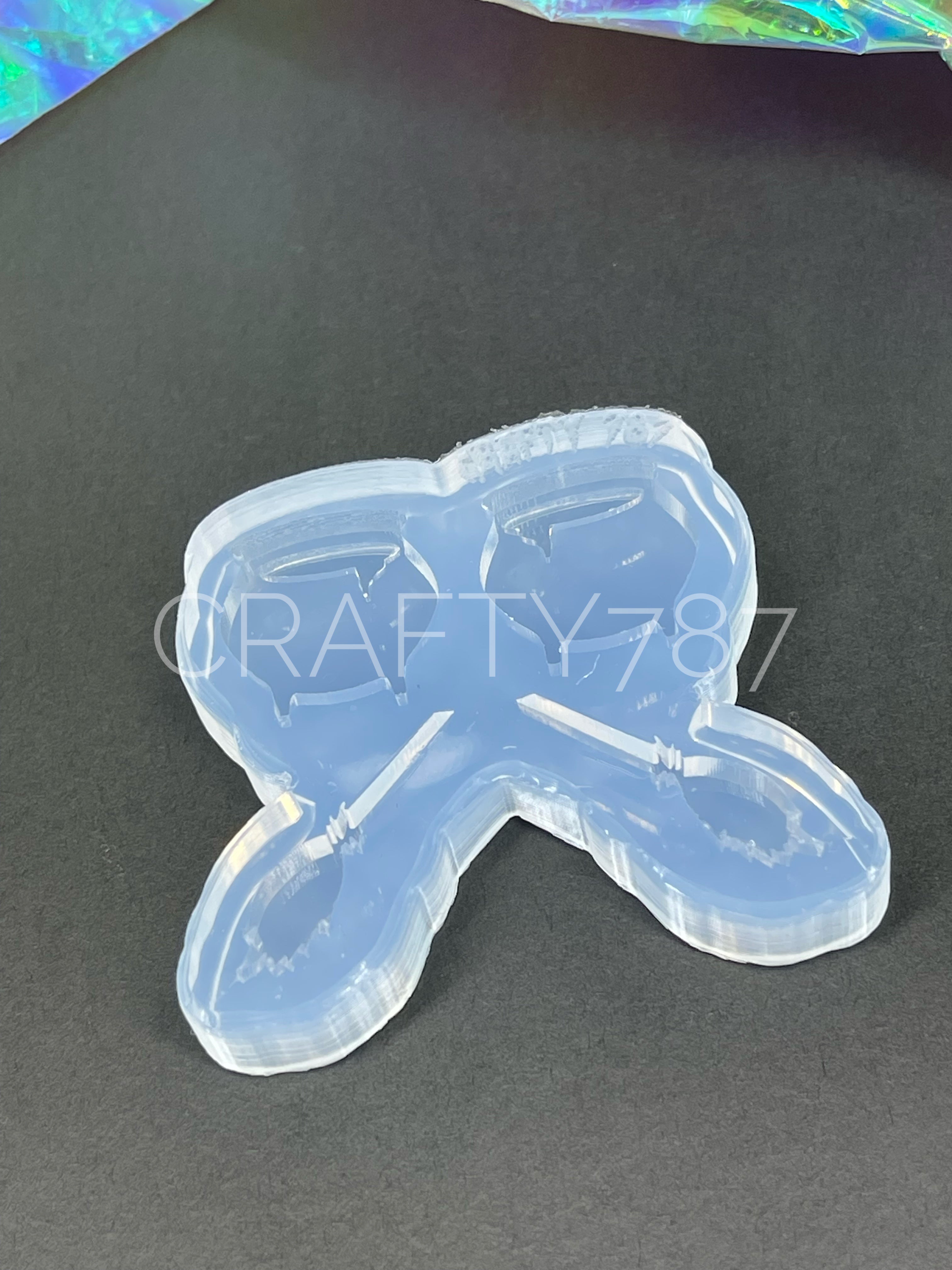 Witch Broom & Cauldron Studs Silicone Mold(A8)