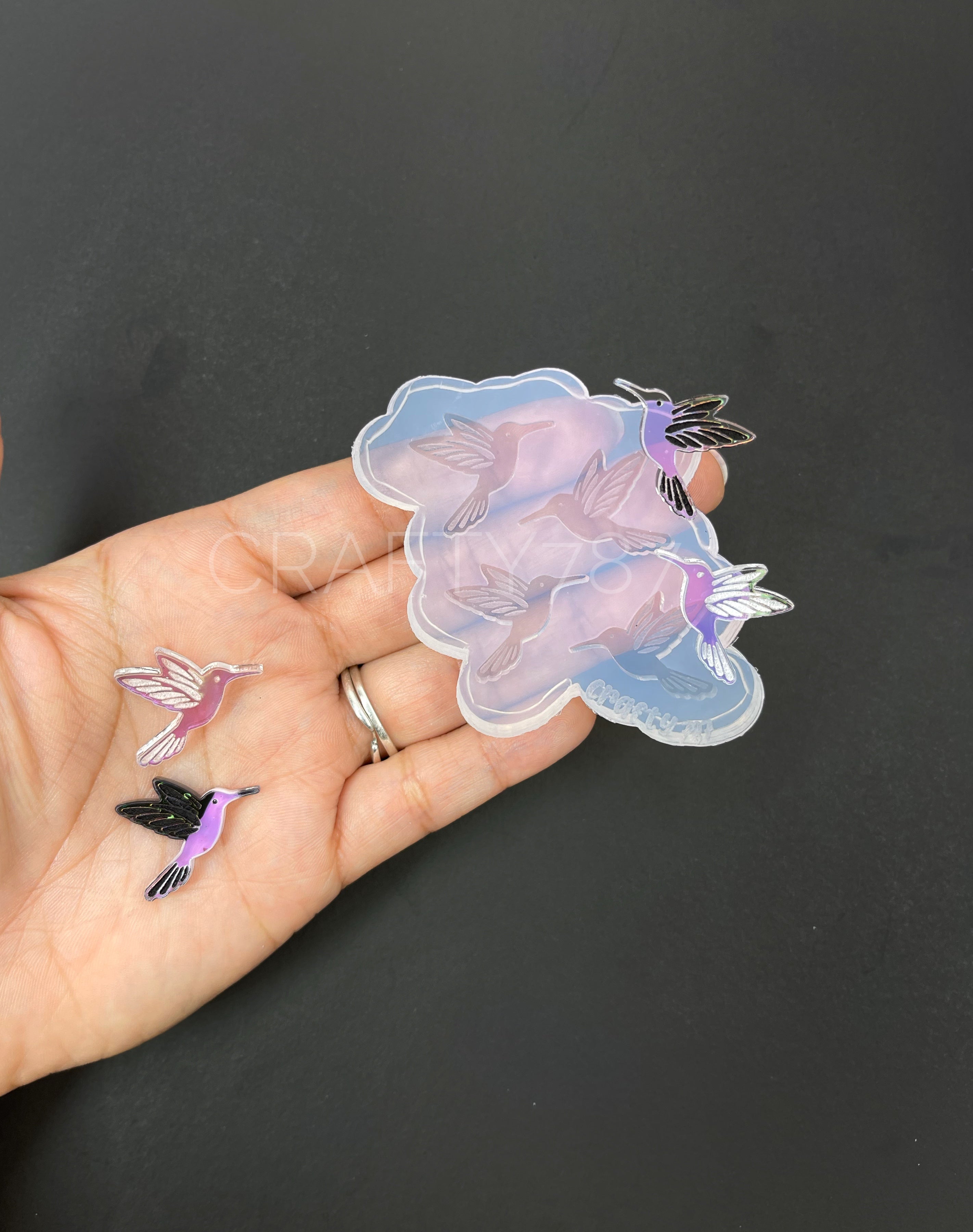 Hummingbird Stud Earring Silicone Mold Pica Flor (C11)