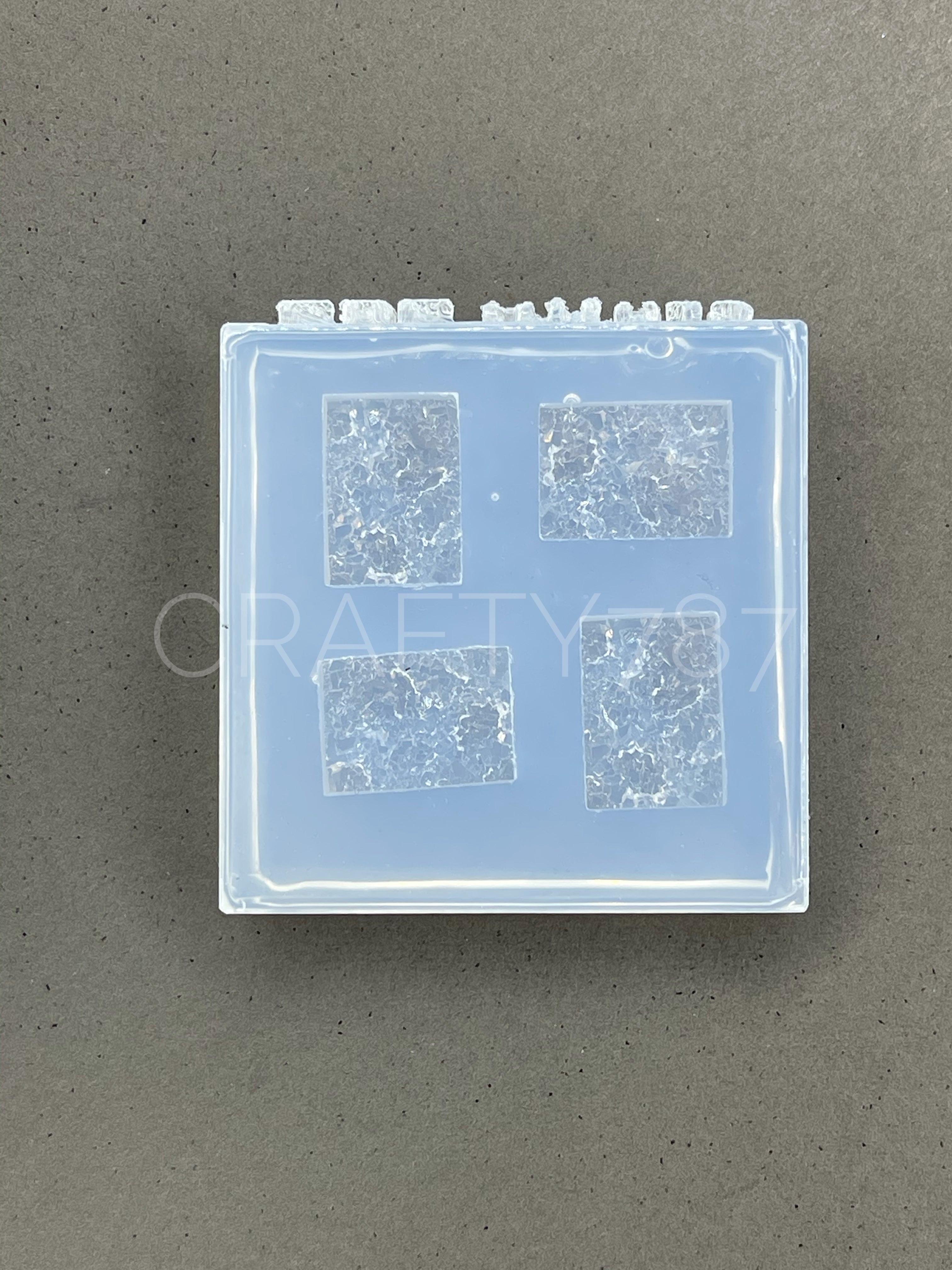 Rectangular Druzy Earring Stud Silicone Mold 10mm x 14mm( B10)