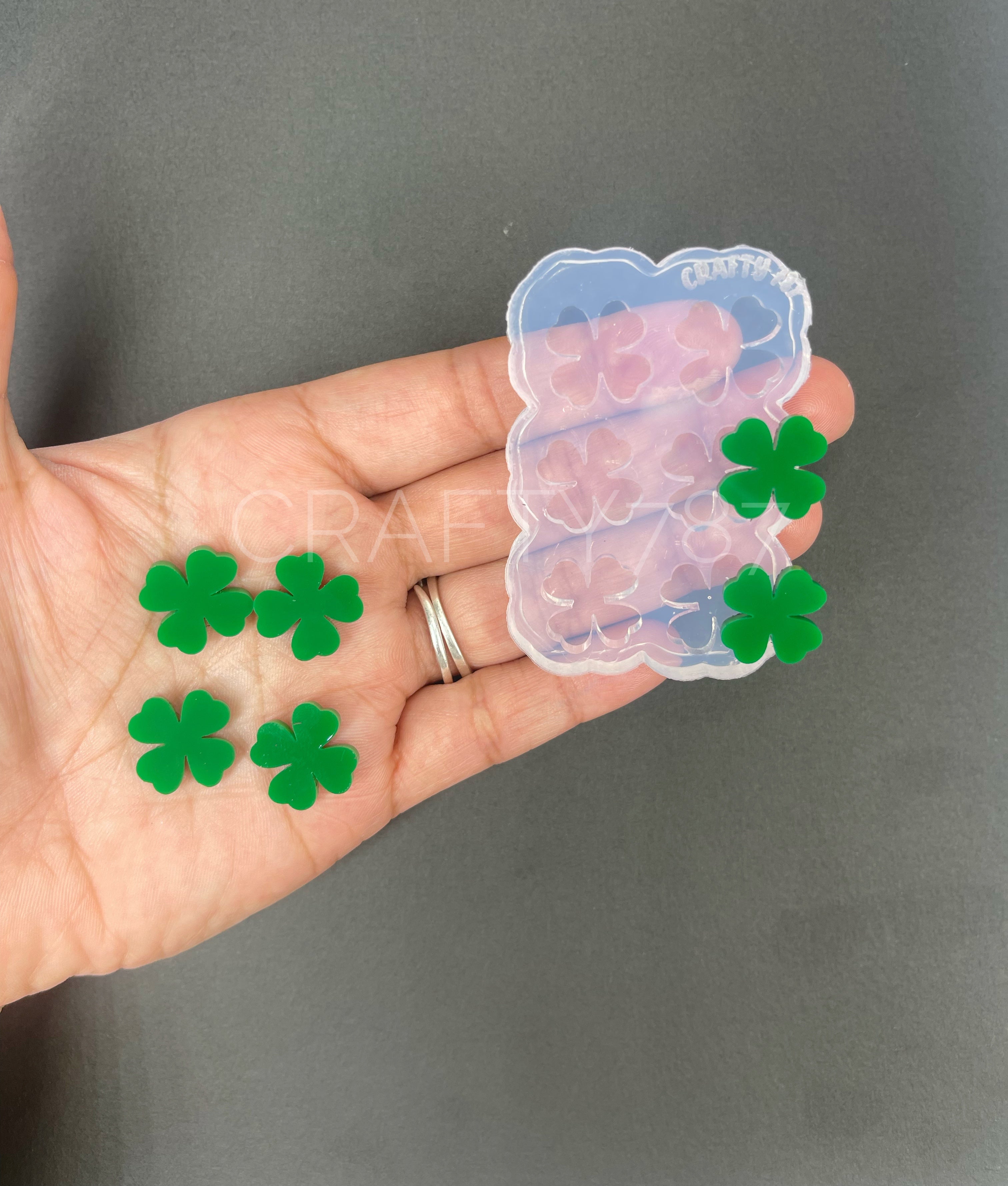 Four Leaf Clover Stud Earring Silicone Mold (A2)