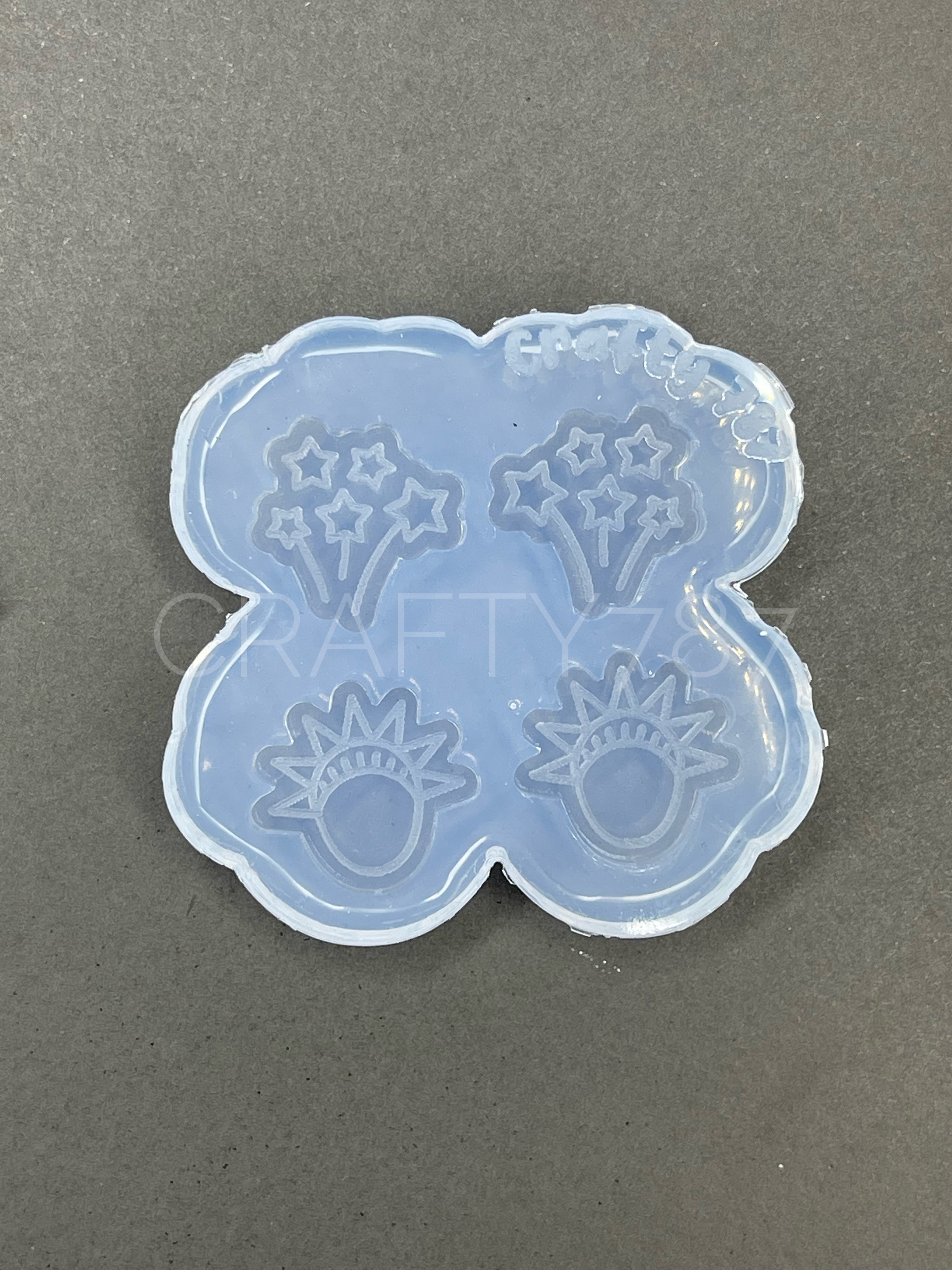 Independence Day Studs Earring Silicone Mold, USA Mold (A13)