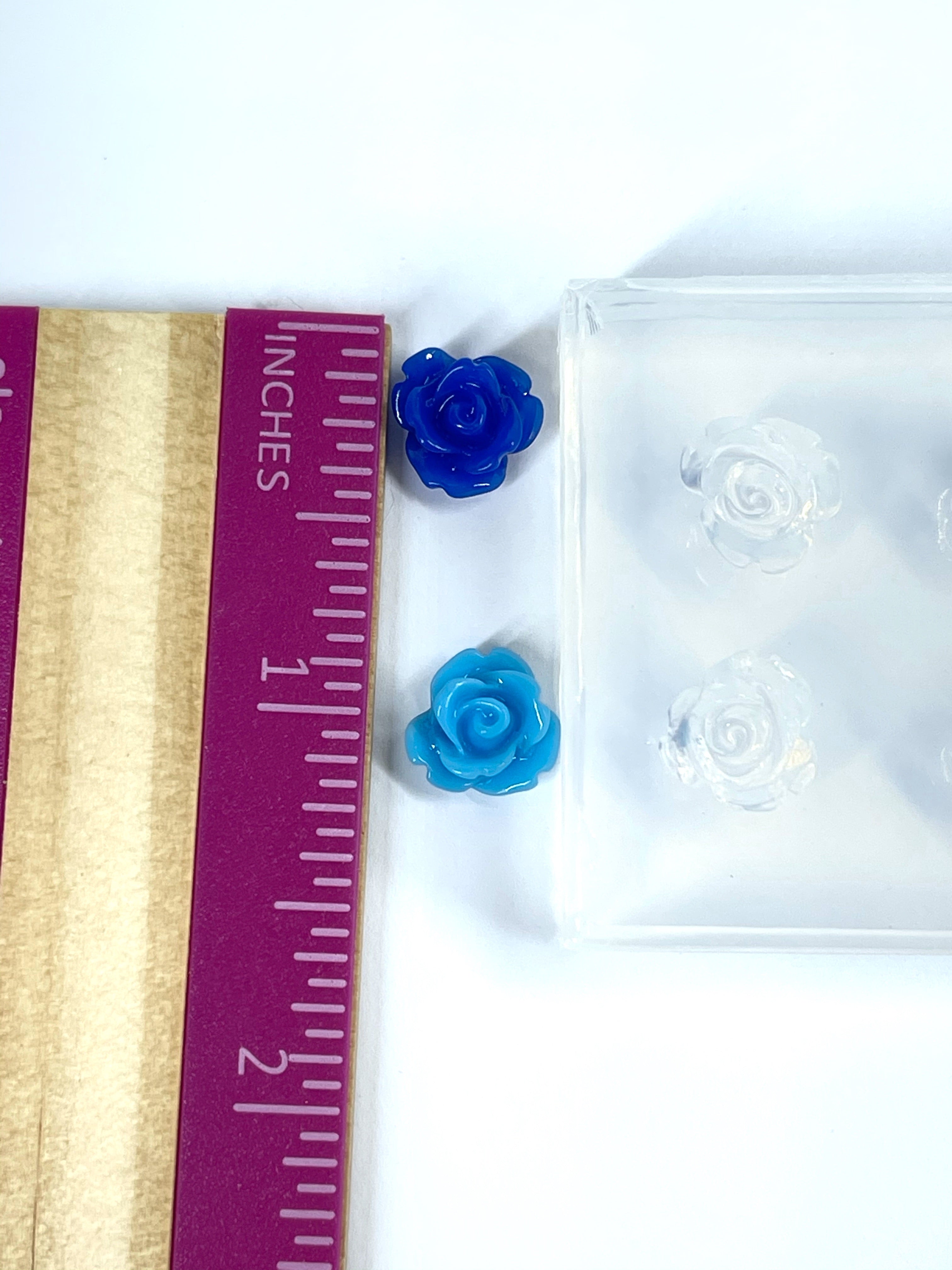 Gloss Rose 10mm Flower Stud Silicone Mold 2 pairs(A10)