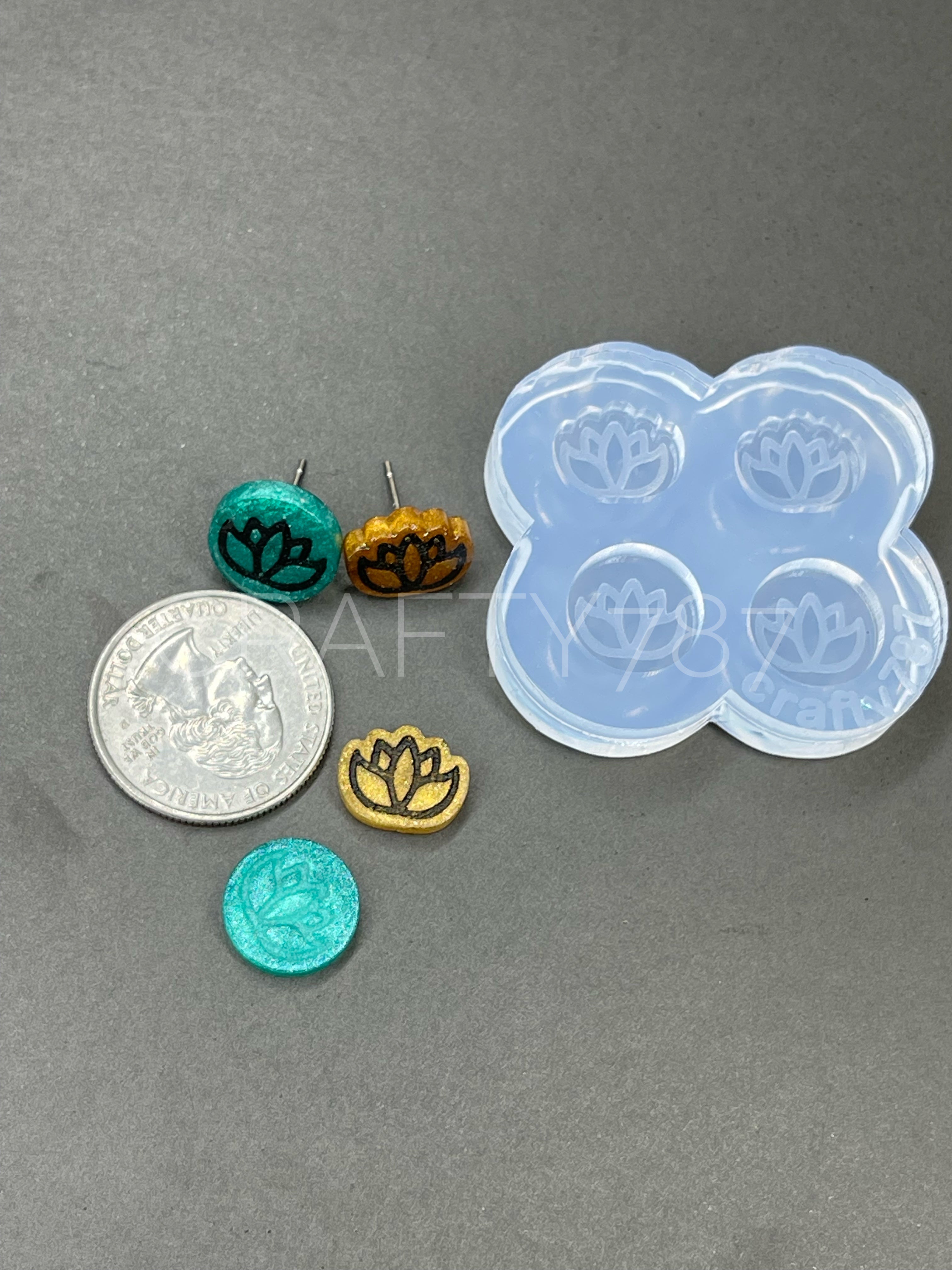 Lotus Stud Earring Silicone Mold (A12)