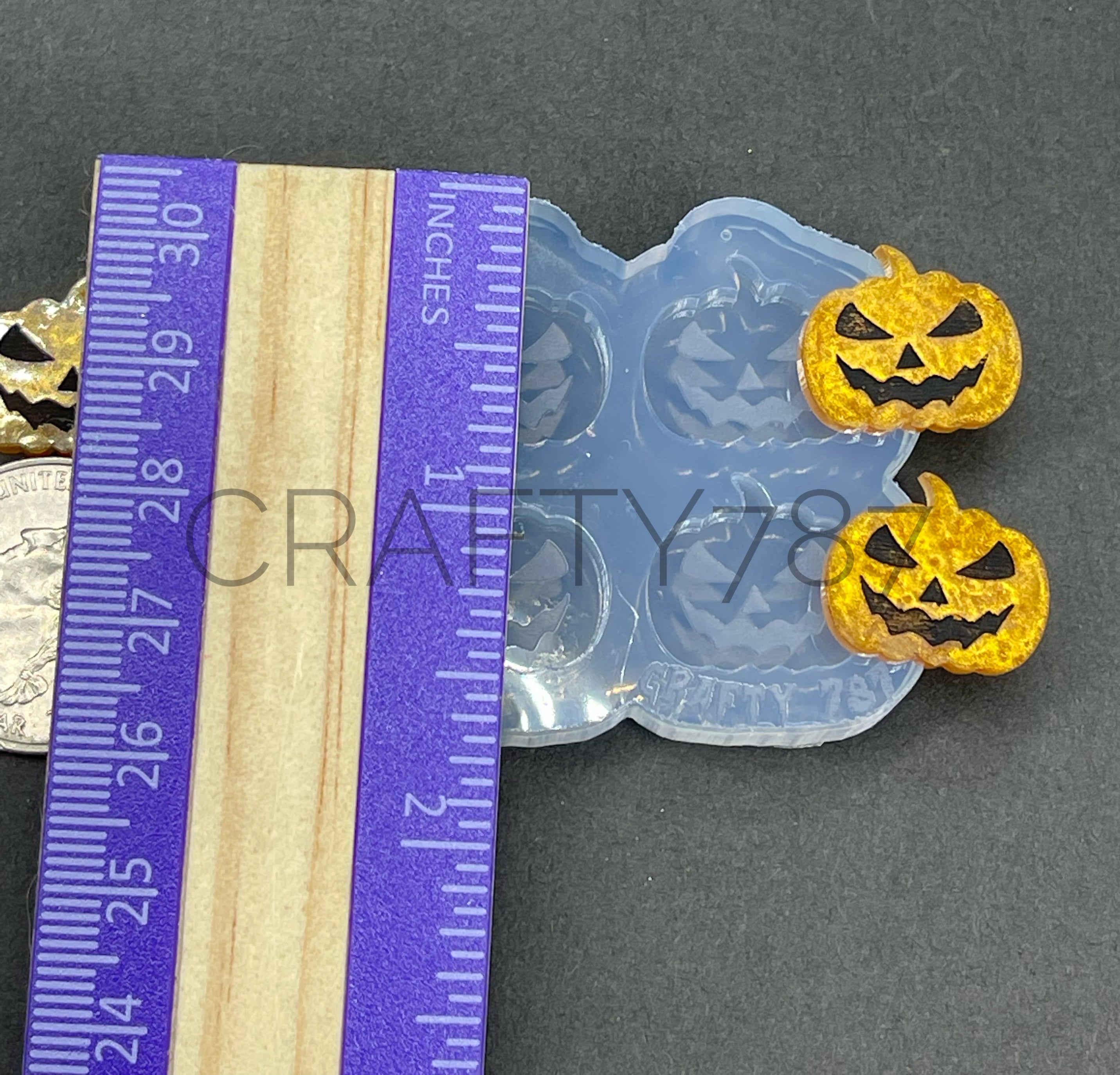 Scary Pumpkin Stud Silicone Mold(A6)