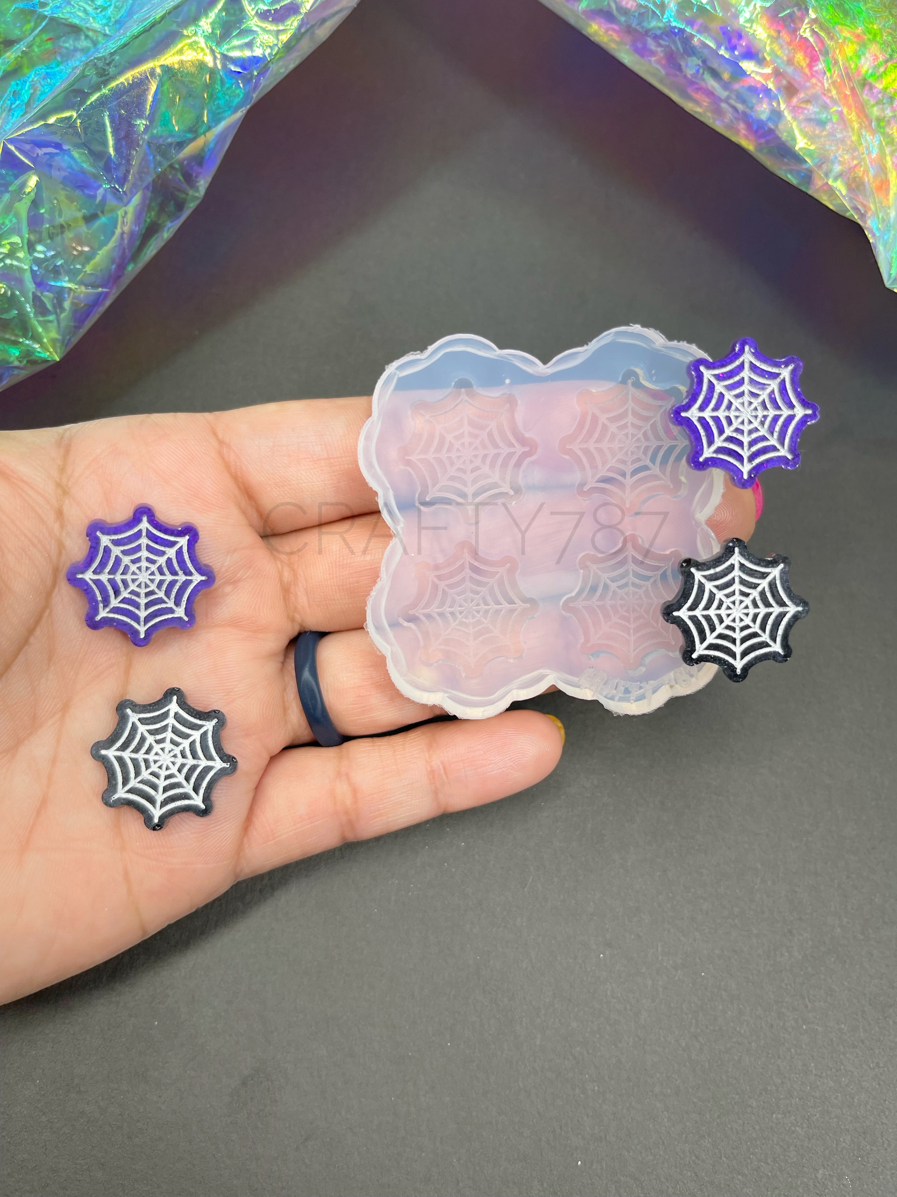 Spider Web Stud Earring Silicone Mold (A4)