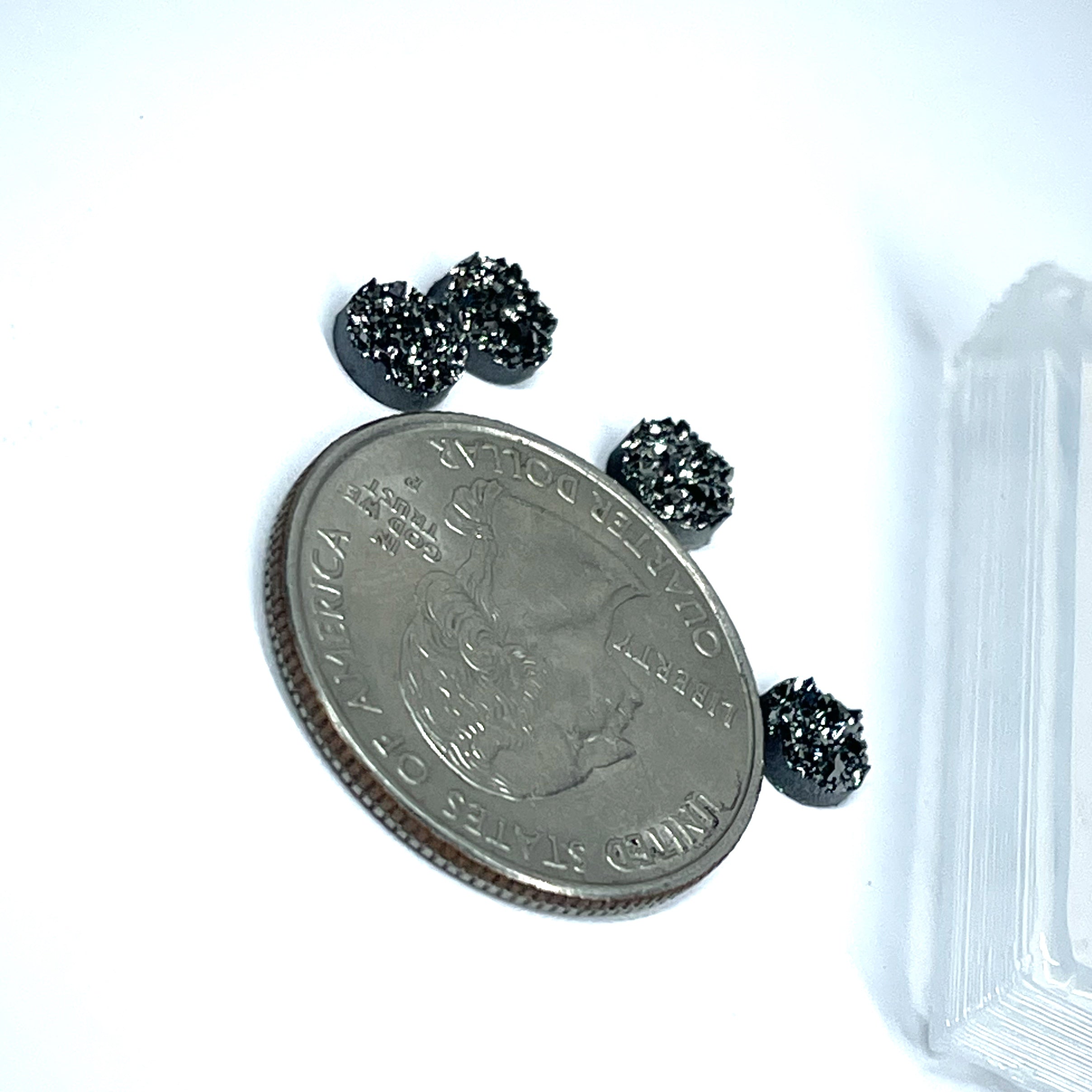 Circle 6mm Druzy Stud Earring Silicone Mold 4 Pairs(B10)