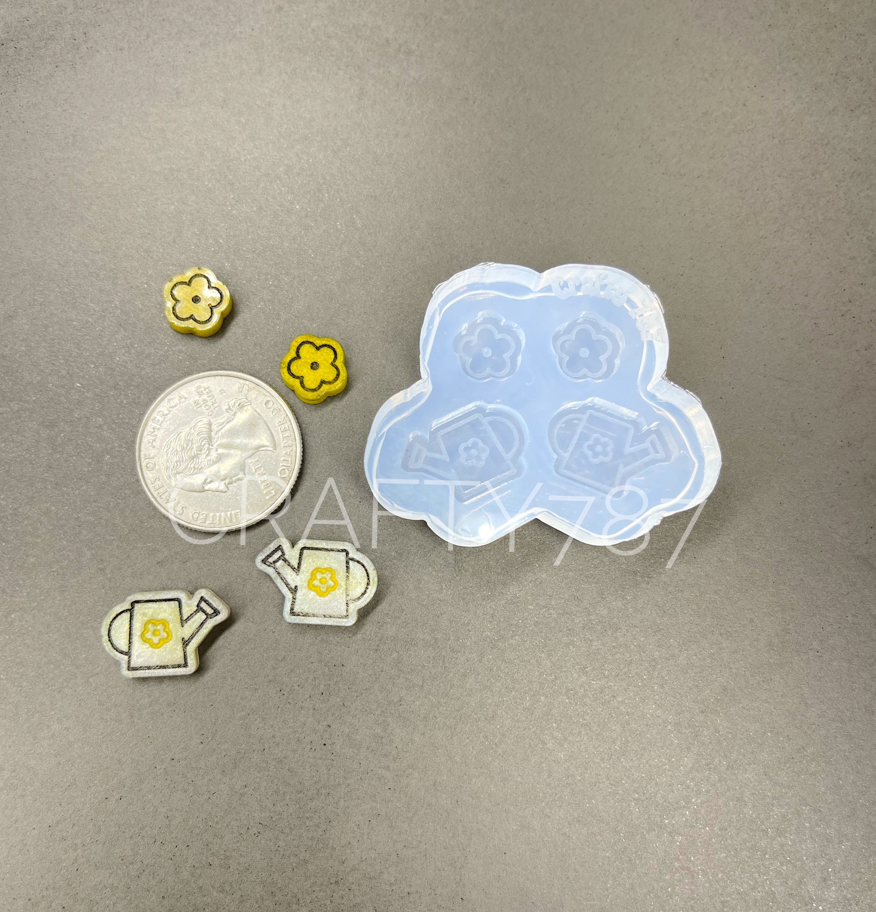 Mini Flower & Water Stud Earring Silicone Mold (B13)