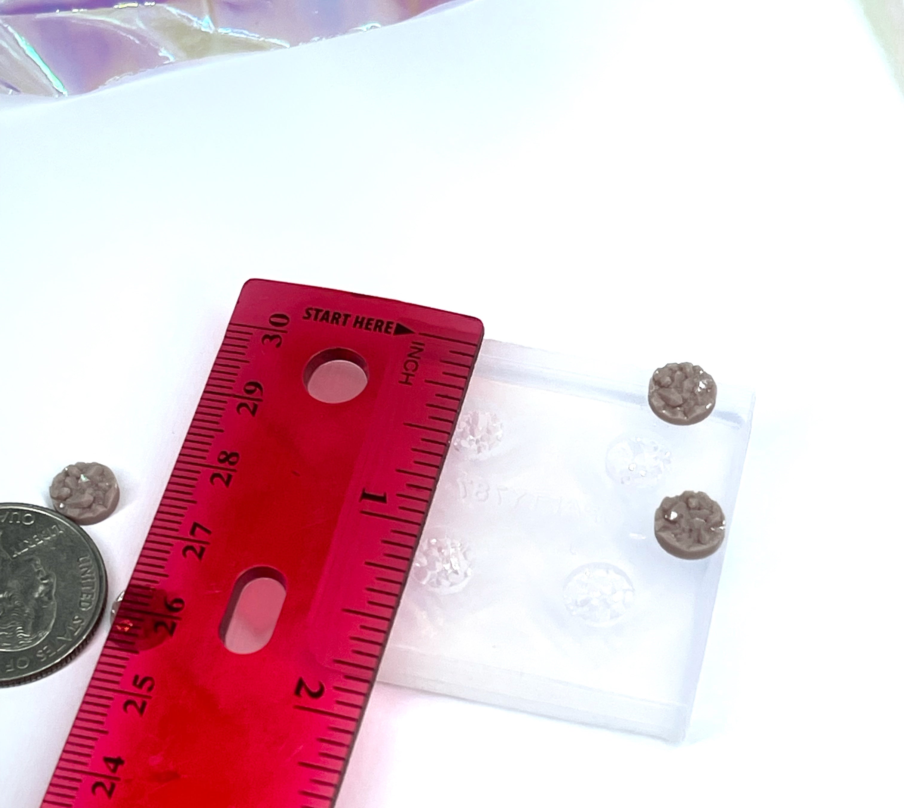 Circle 8mm Druzy Stud Earring Silicone Mold (A5)