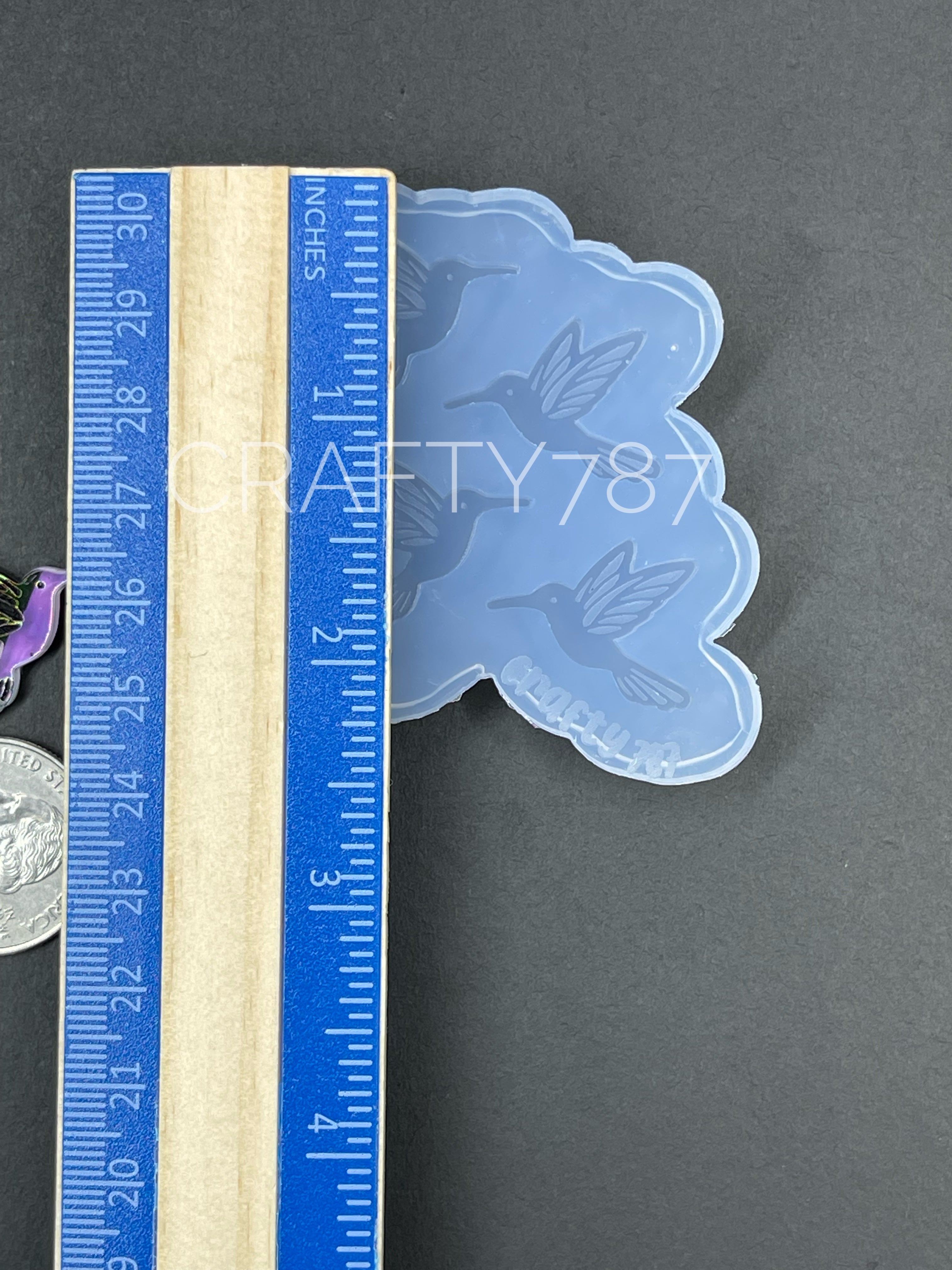 Hummingbird Stud Earring Silicone Mold Pica Flor (C11)