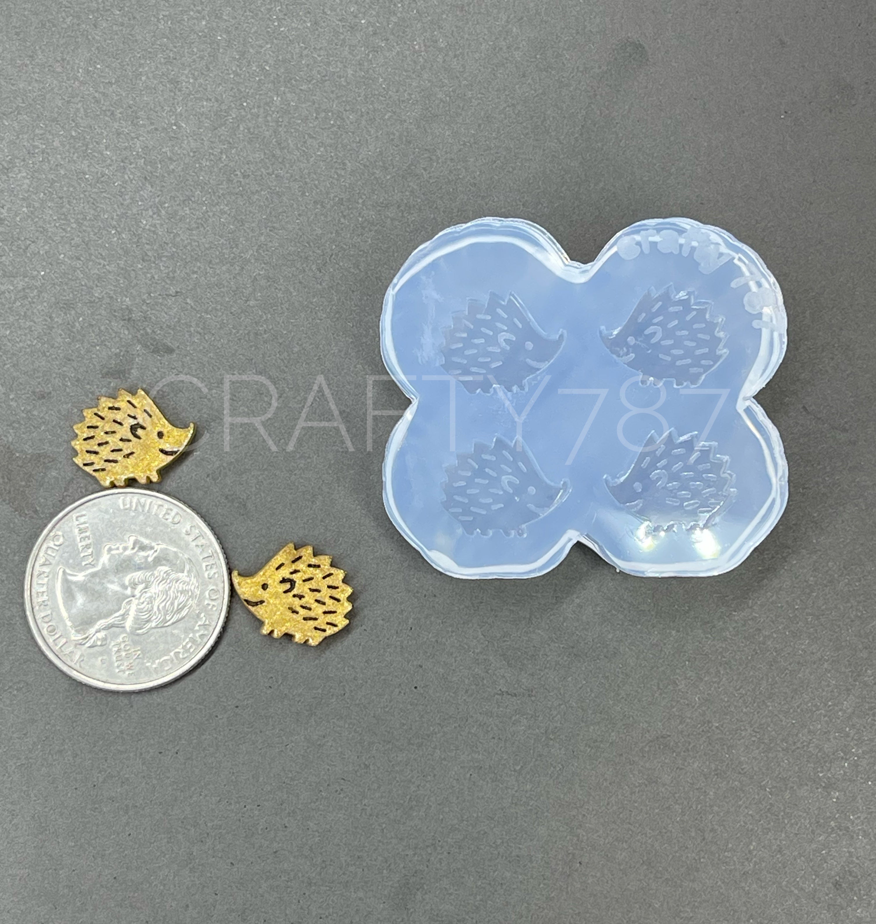 Hedgehog Porcupine Stud Earring Silicone Mold (B13)