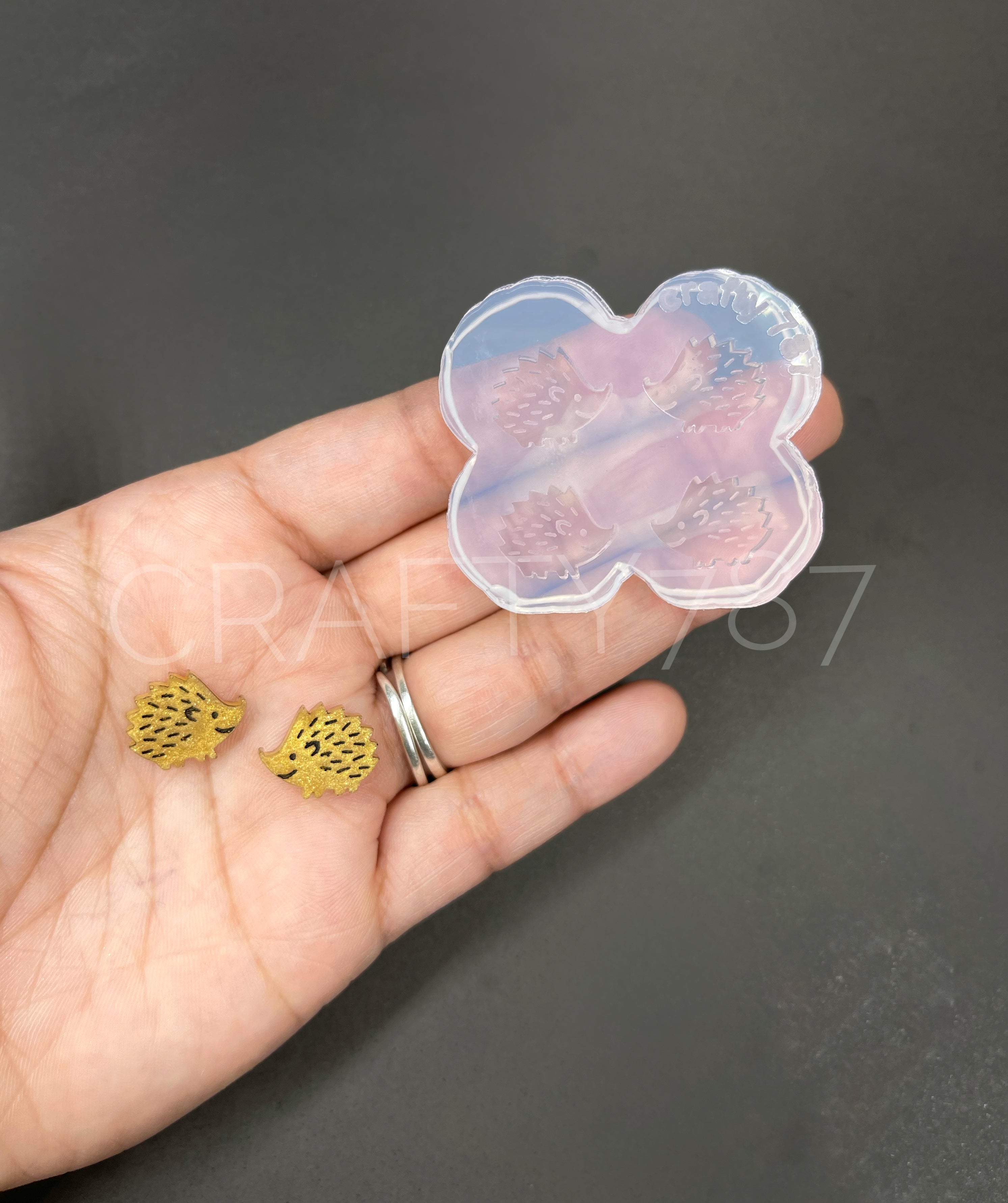Hedgehog Porcupine Stud Earring Silicone Mold (B13)