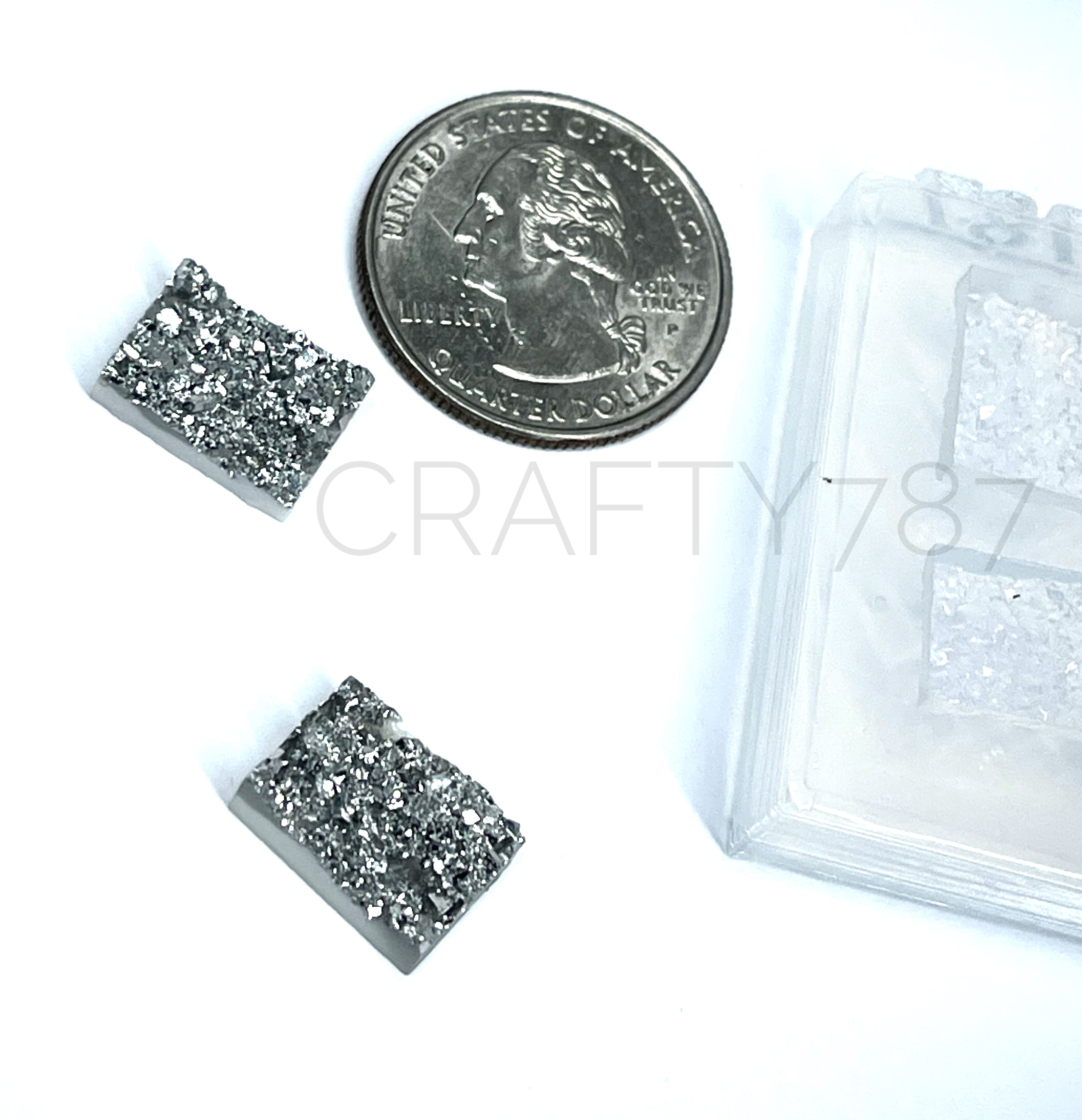 Rectangular Druzy Earring Stud Silicone Mold 10mm x 14mm( B10)