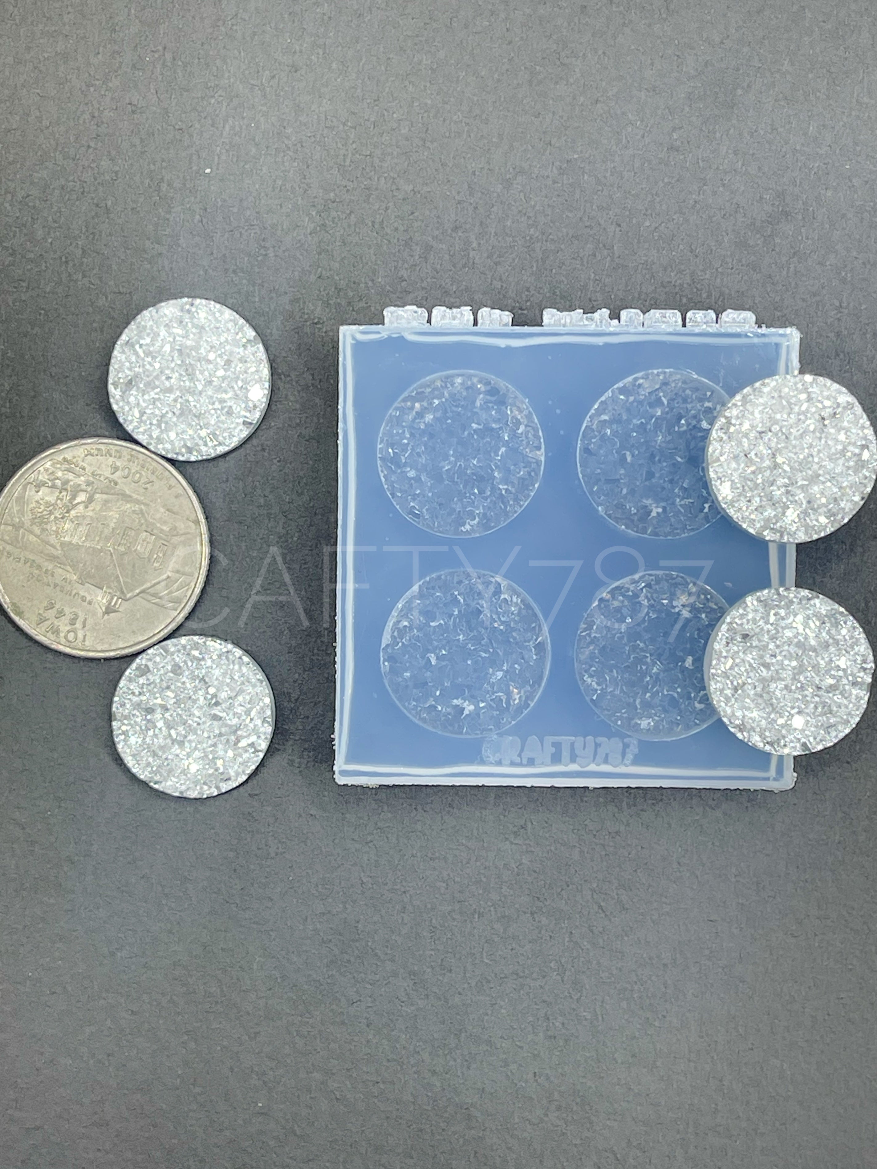 Druzy Circle 18mm Earring Silicone Mold (B5)