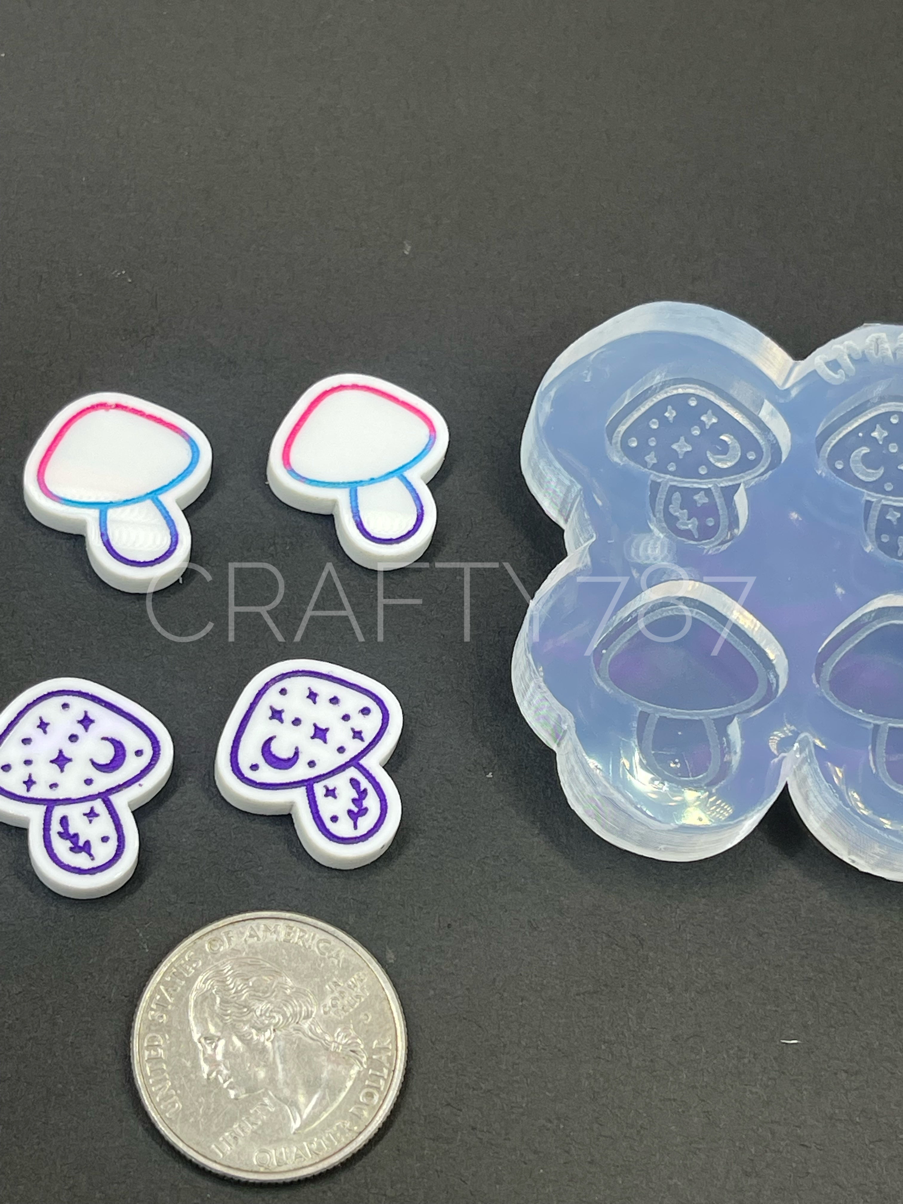 Mushroom Stud Earring Silicone Mold (B9)