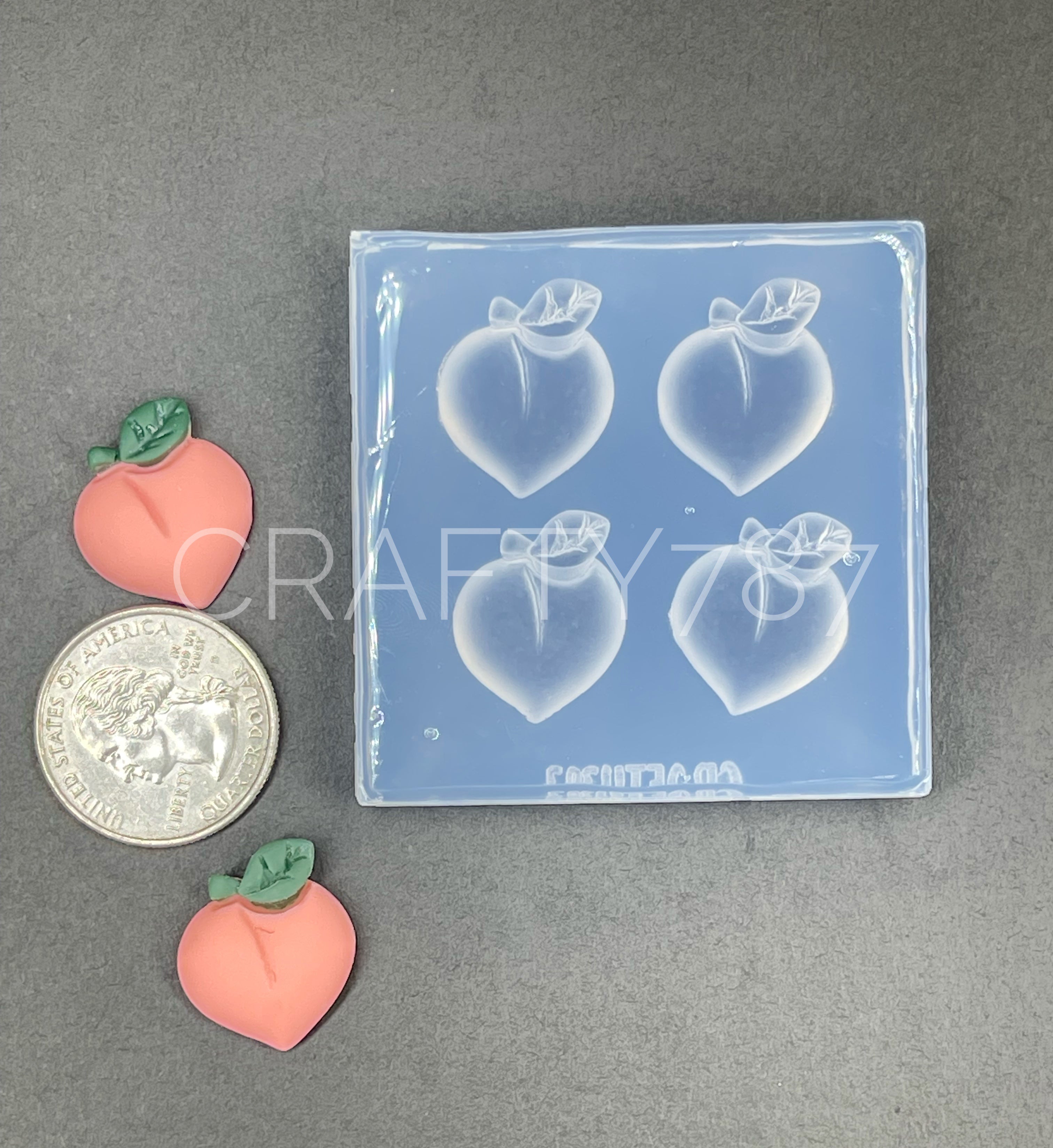 Peach Stud Earring Silicone Mold (D4)
