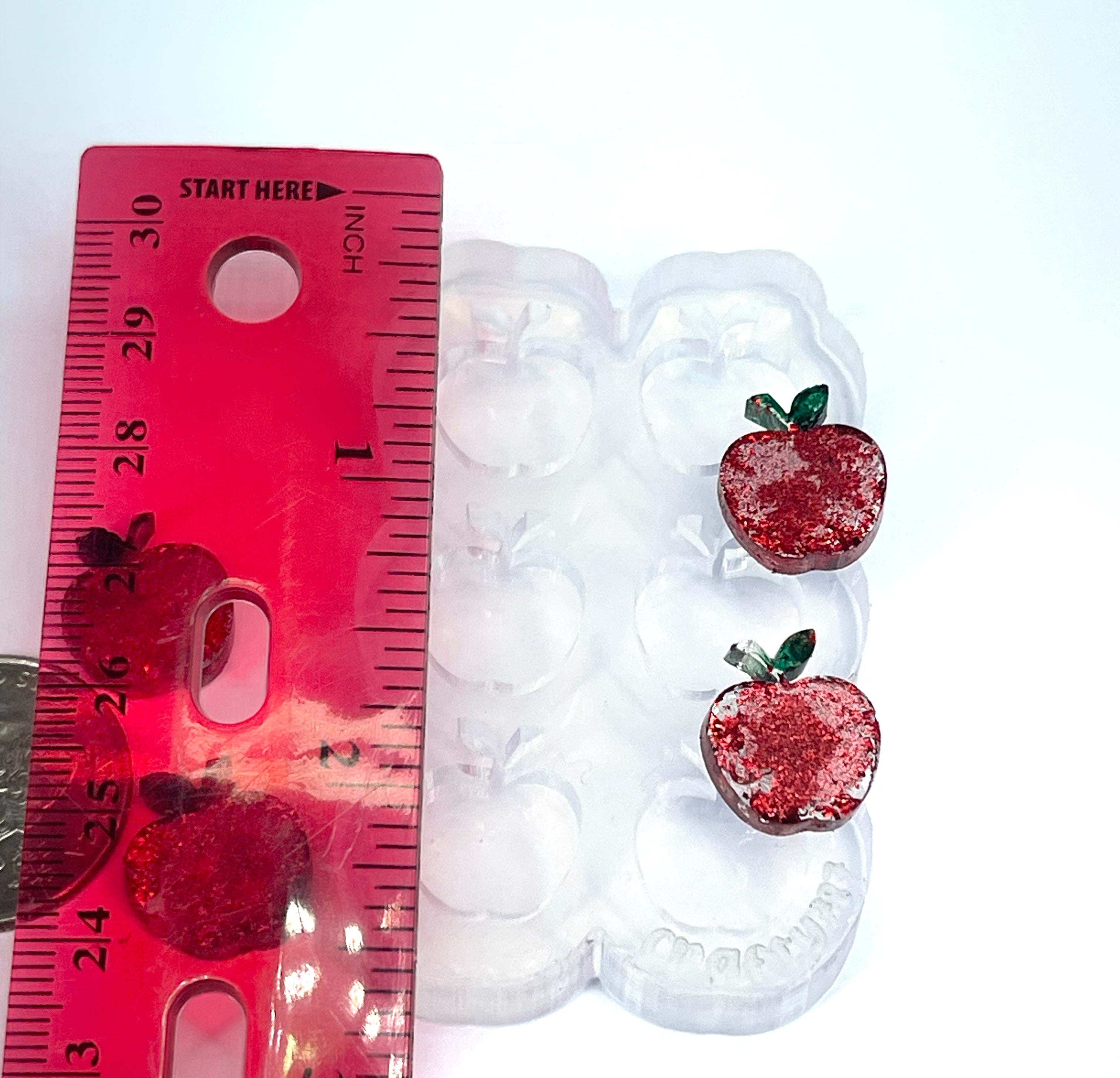 Apple Manzana Stud Silicone Mold(B9)