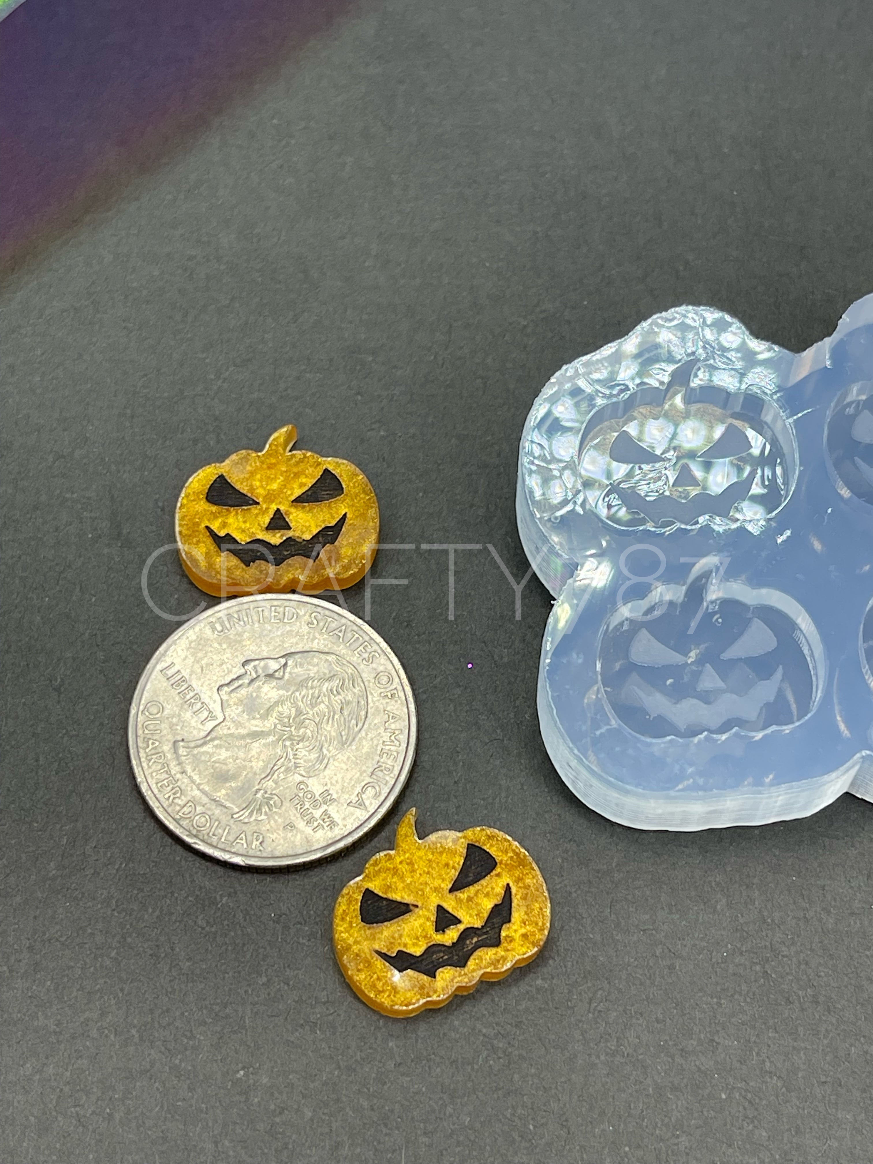 Scary Pumpkin Stud Silicone Mold(A6)