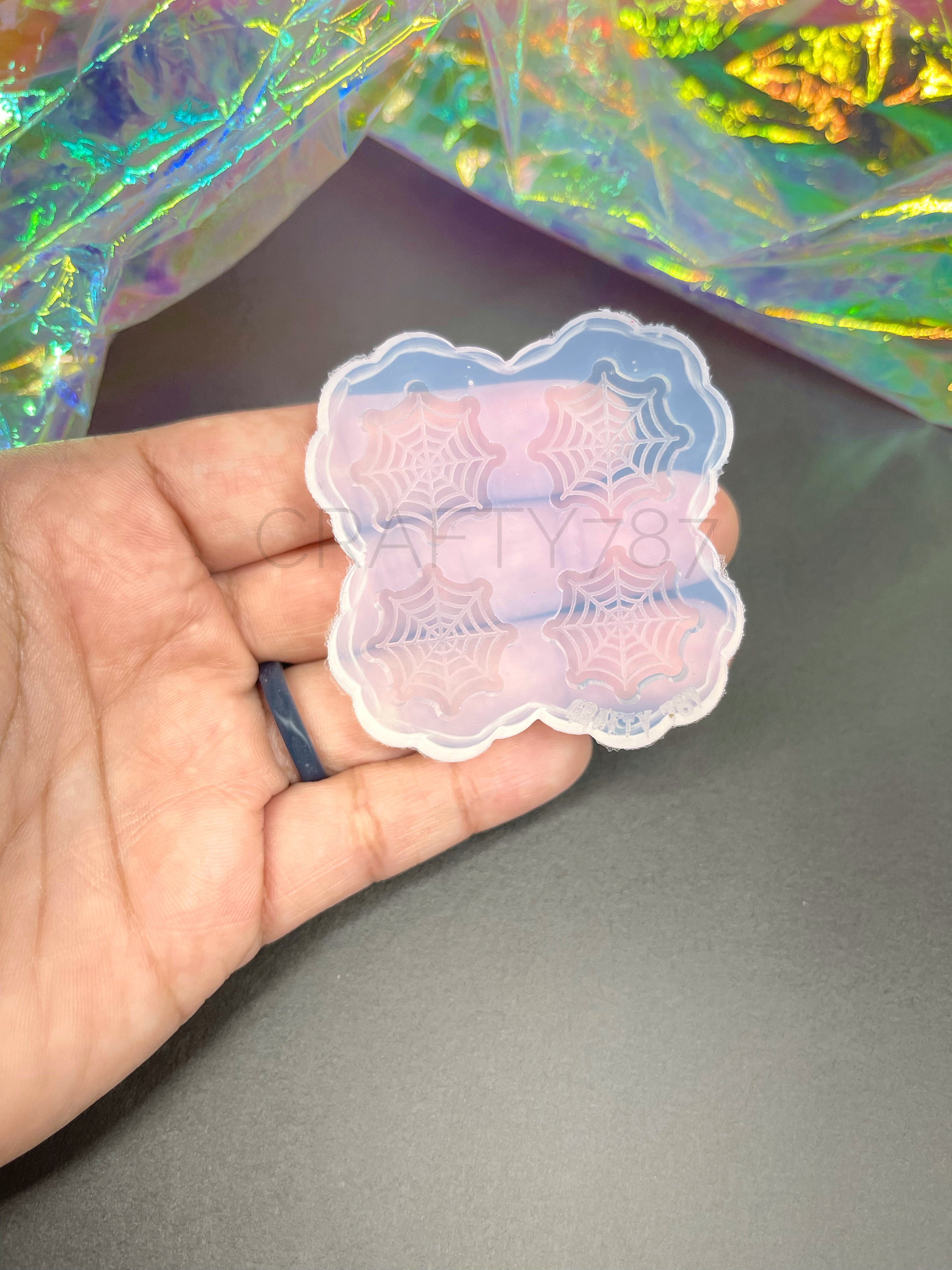 Spider Web Stud Earring Silicone Mold (A4)