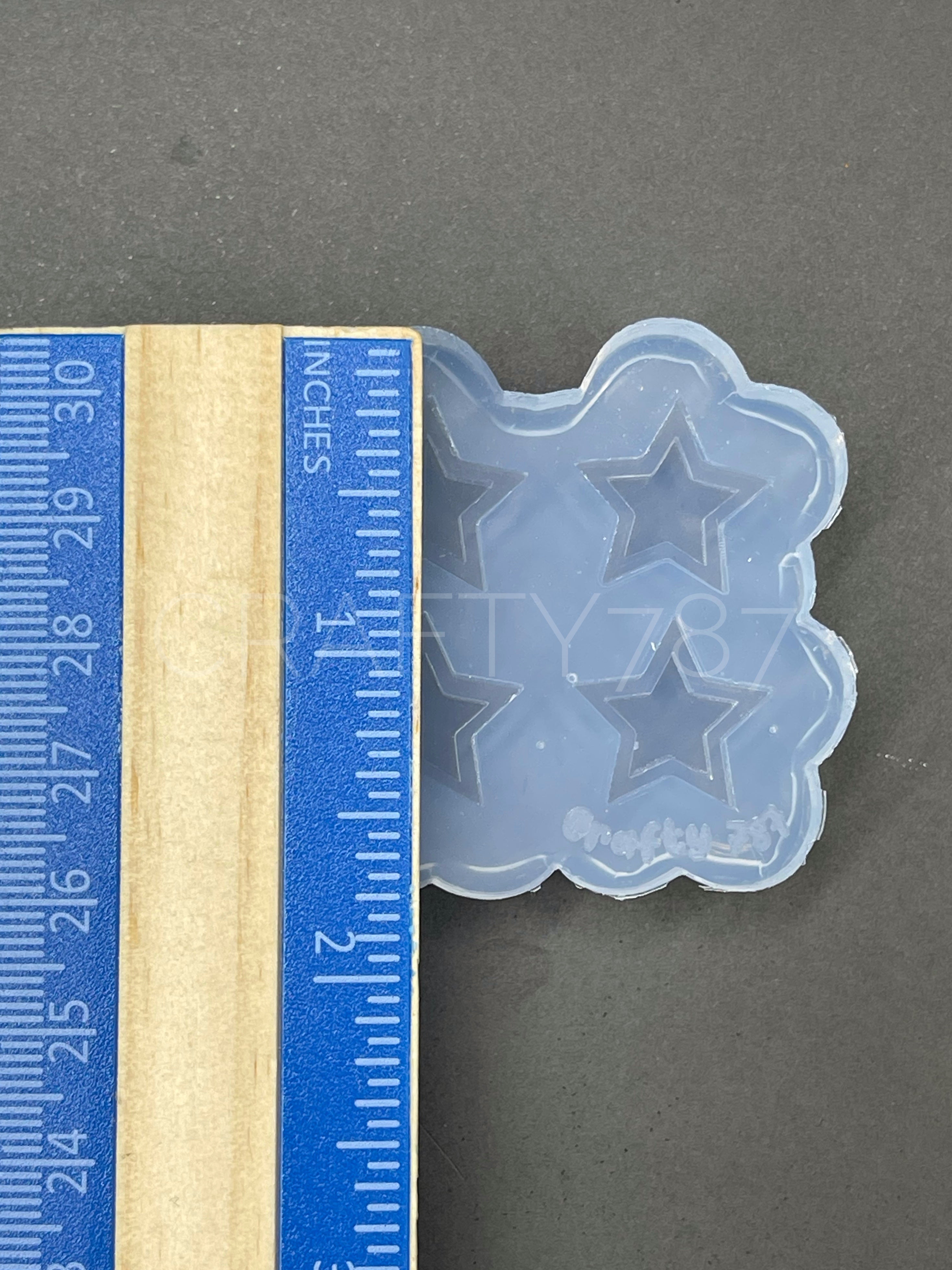 Star Stud Earring Mold, Layered Star Mold (A13)