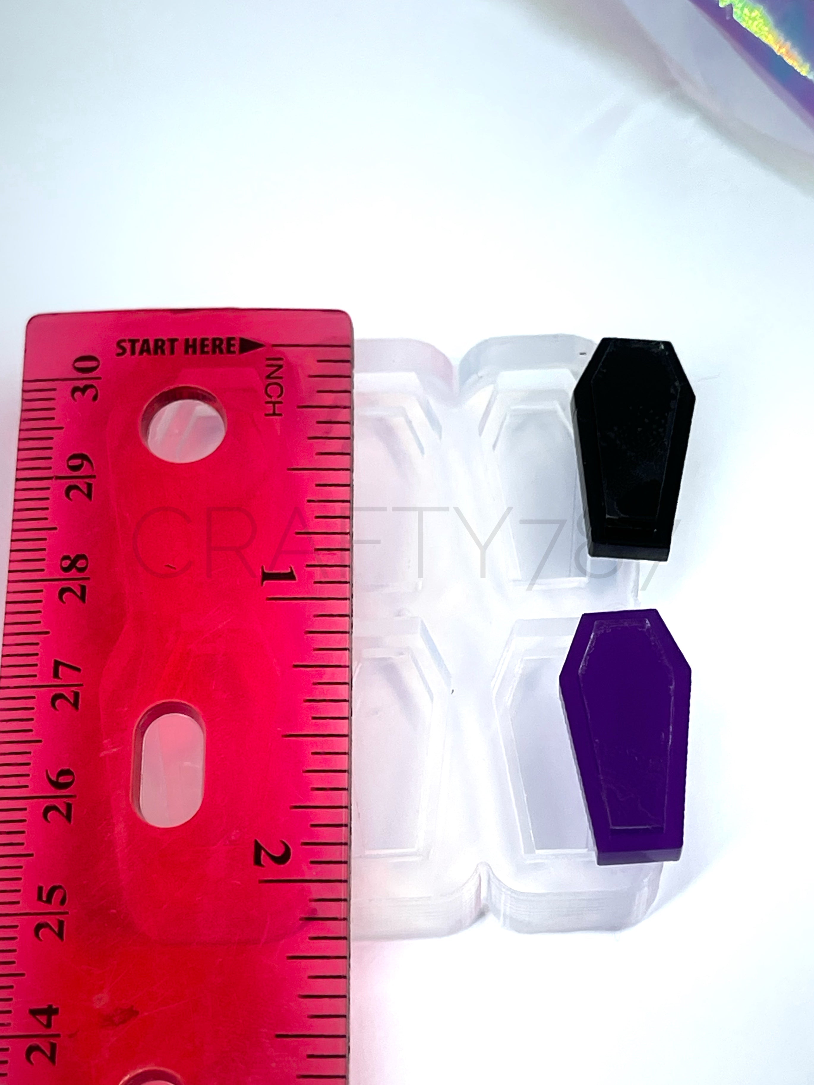 Coffin Stud Earring Silicone Mold 2 layers(B6)