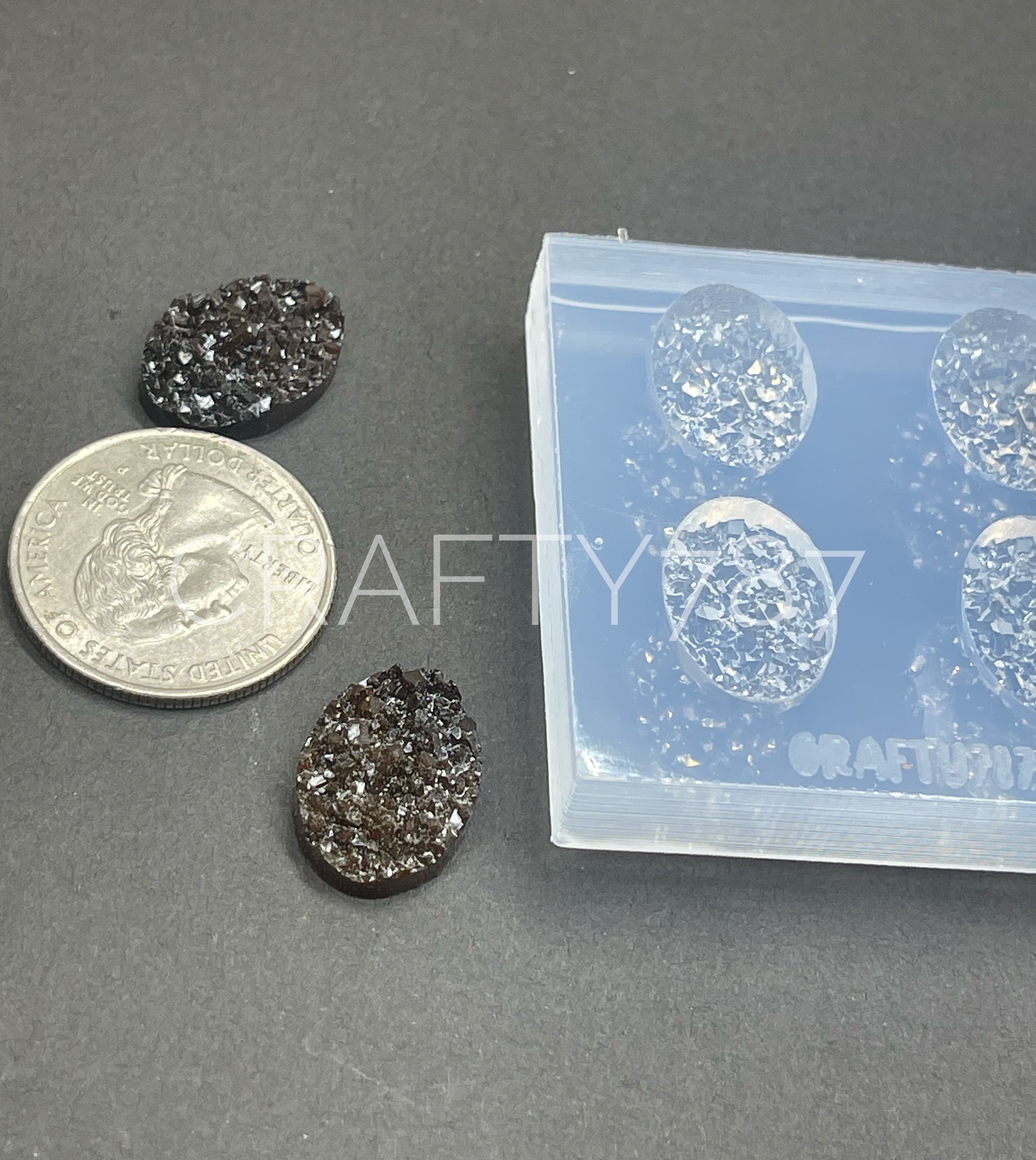 Oval Druzy Earring Silicone Mold