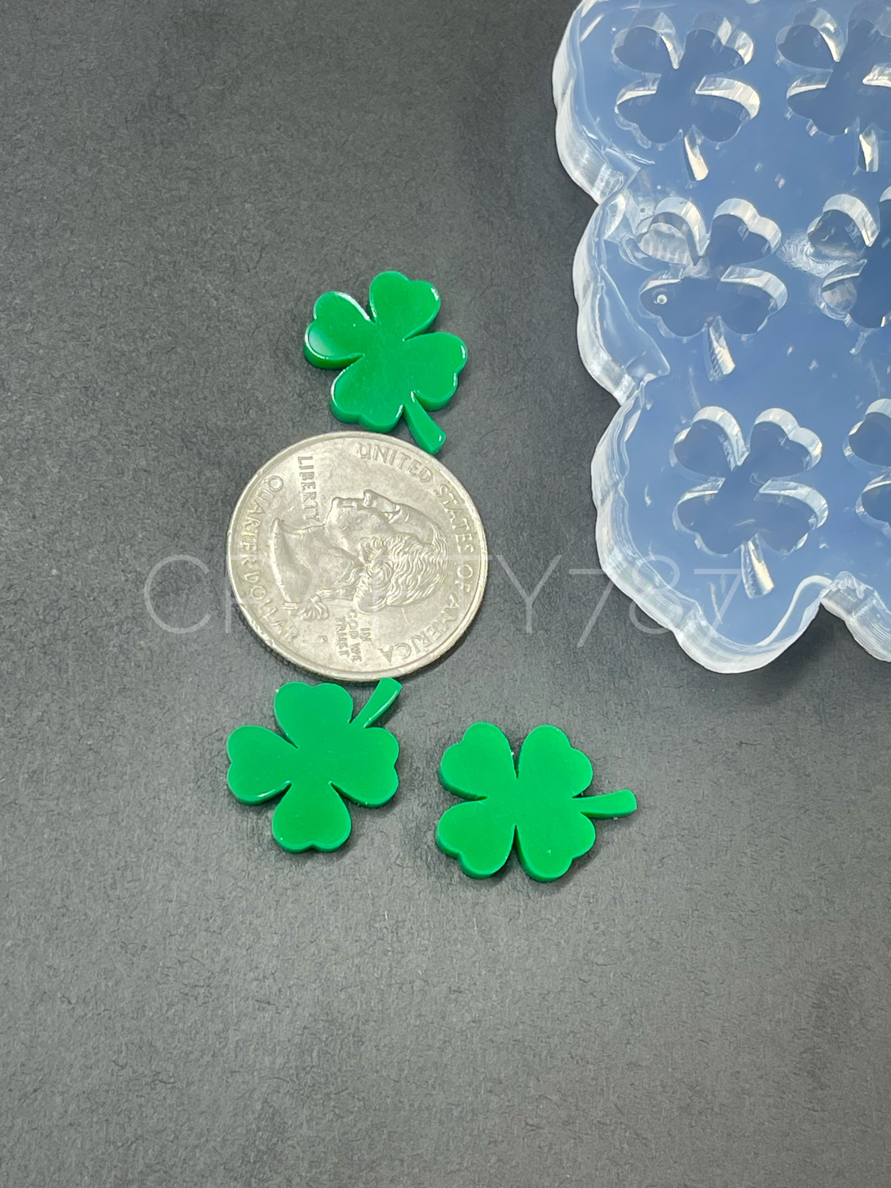 Four Leaf Clover Stud Earring Silicone Mold (B9)