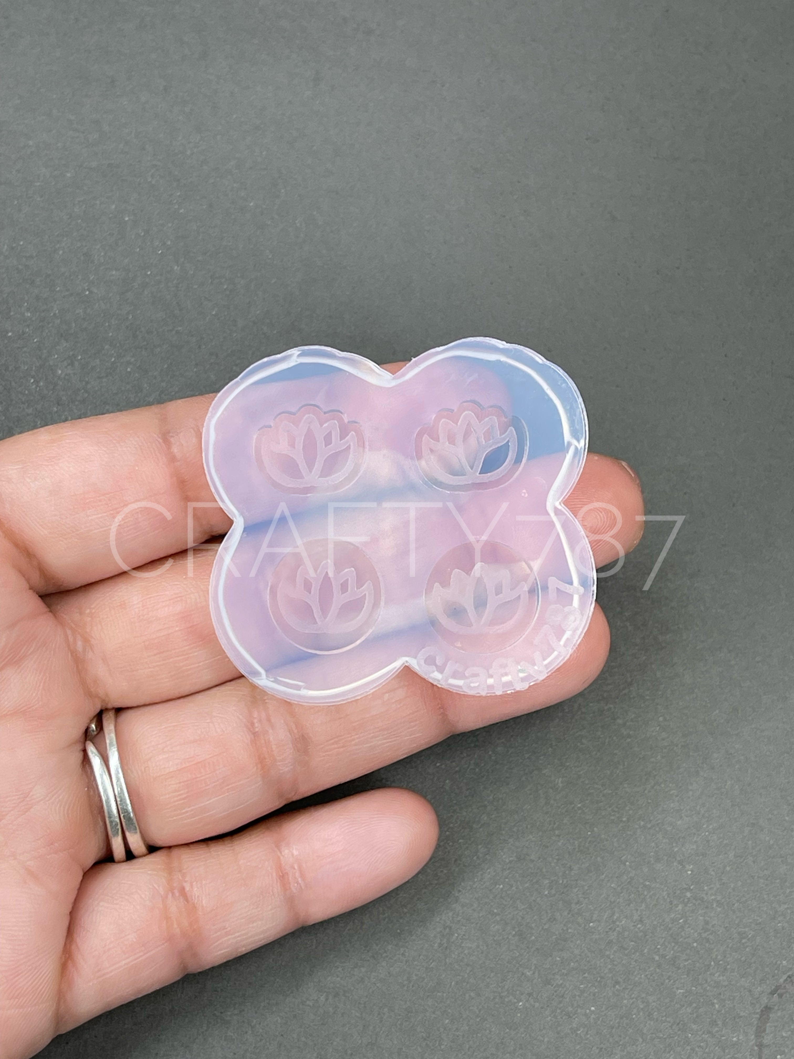 Lotus Stud Earring Silicone Mold (A12)