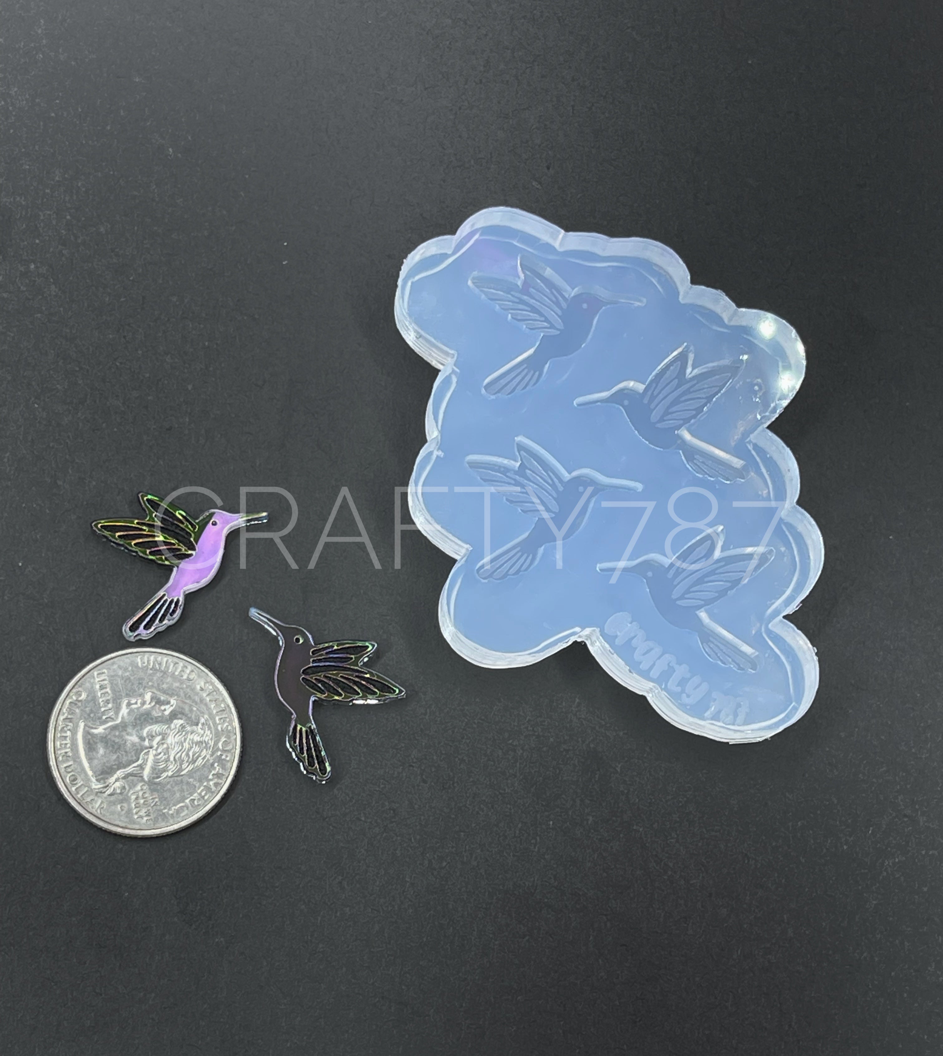 Hummingbird Stud Earring Silicone Mold Pica Flor (C11)