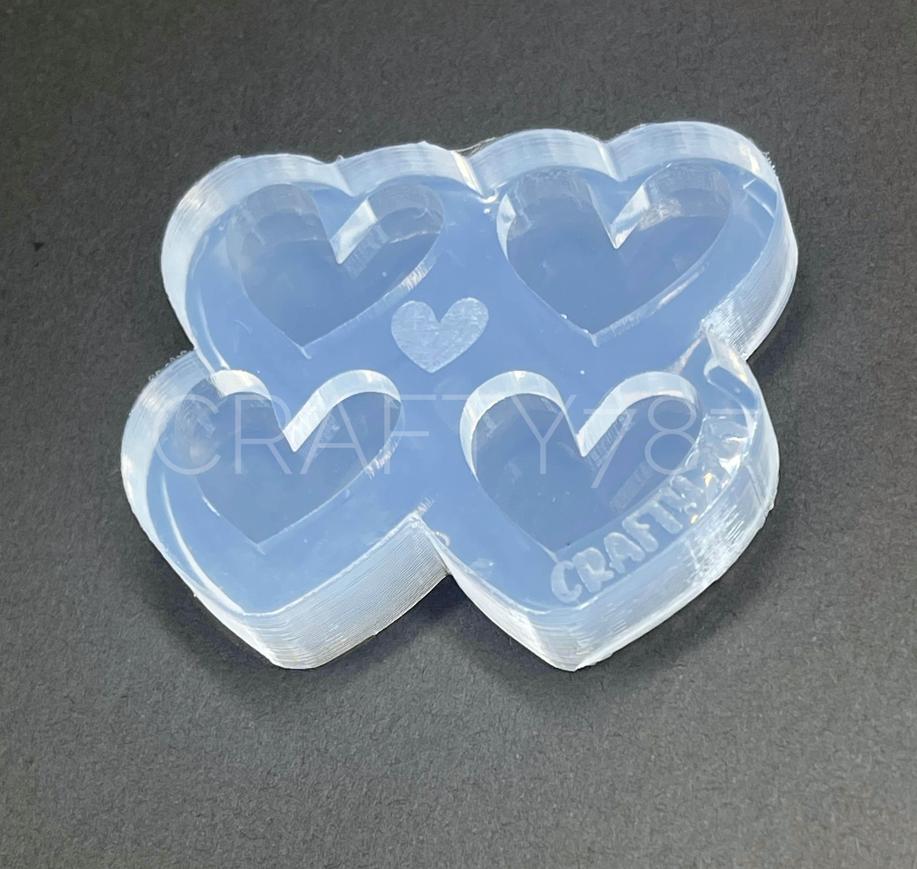Heart Stud Earring Silicone Mold (A3)