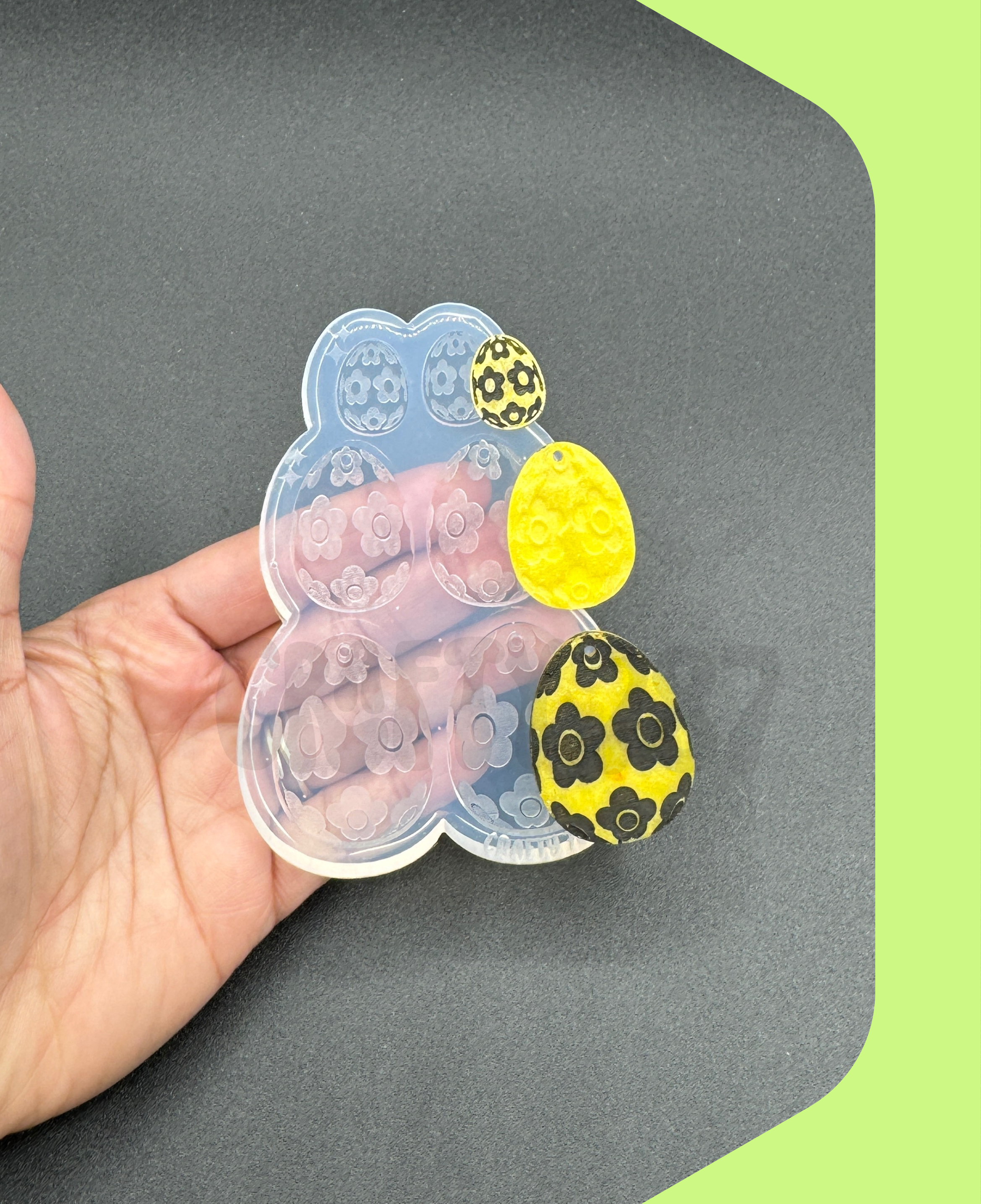 Flower Egg Easter Dangle Earring Silicone Mold Variety Size(D15)